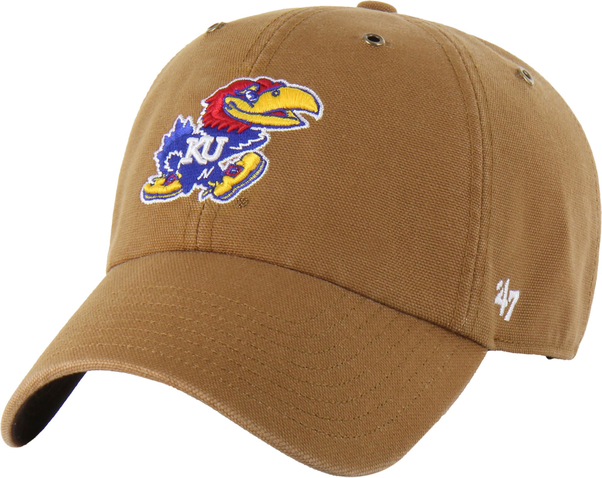 Carhartt x '47 Adult Kansas Jayhawks Carhartt Brown Clean Up Adjustable Hat