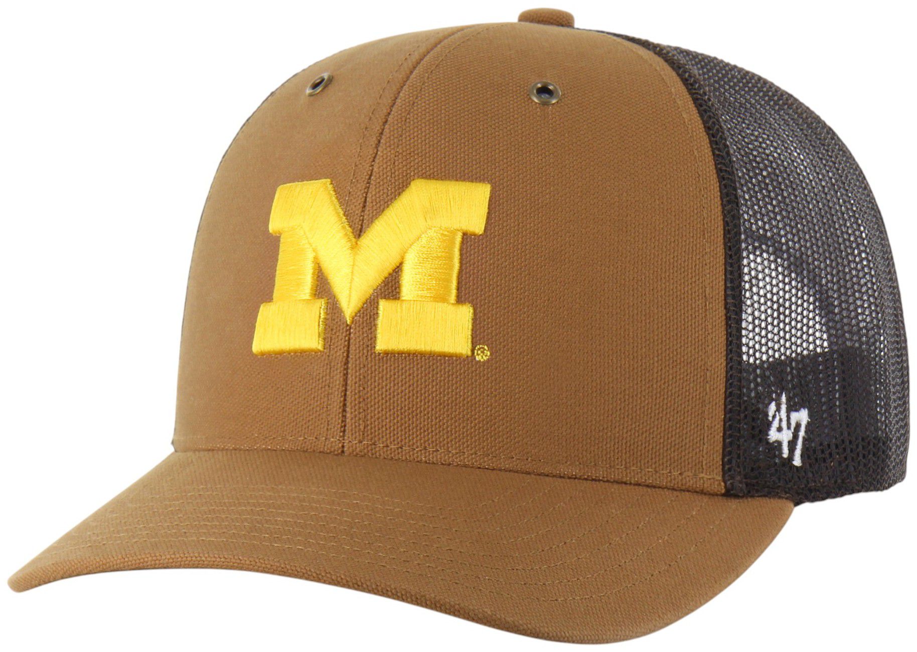 Carhartt x '47 Adult Michigan Wolverines Brown Adjustable Trucker Hat