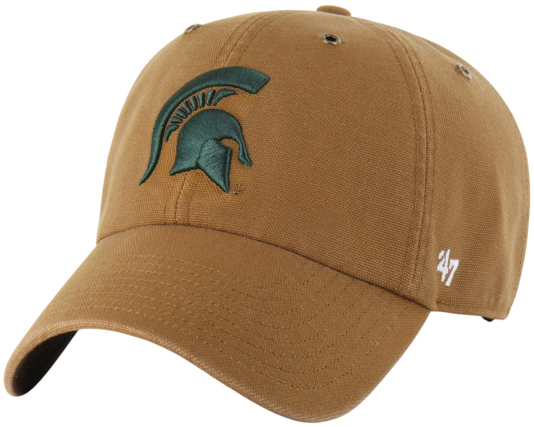 Carhartt x '47 Adult Michigan State Spartans Brown Clean Up Adjustable Hat