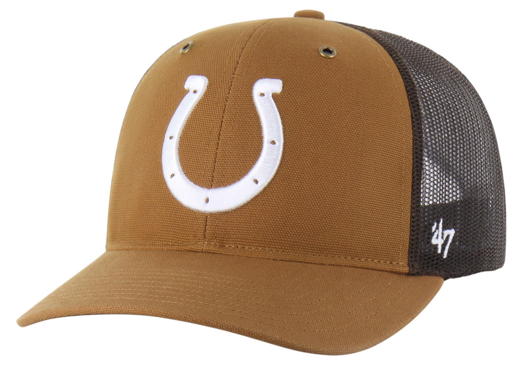 Carhartt x '47 Adult Indianapolis Colts Brown Dyed Adjustable Trucker Hat