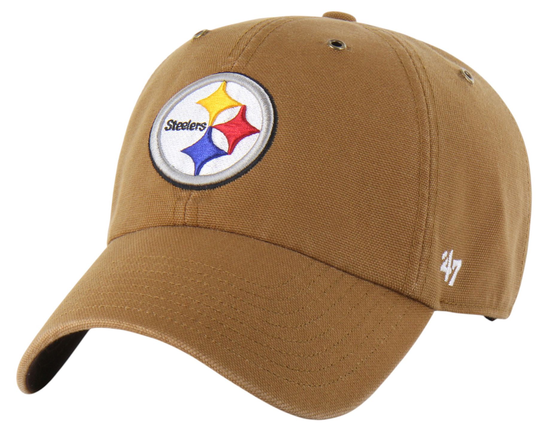 Carhartt x '47 Adult Pittsburgh Steelers Clean Up Brown Dyed Adjustable Hat