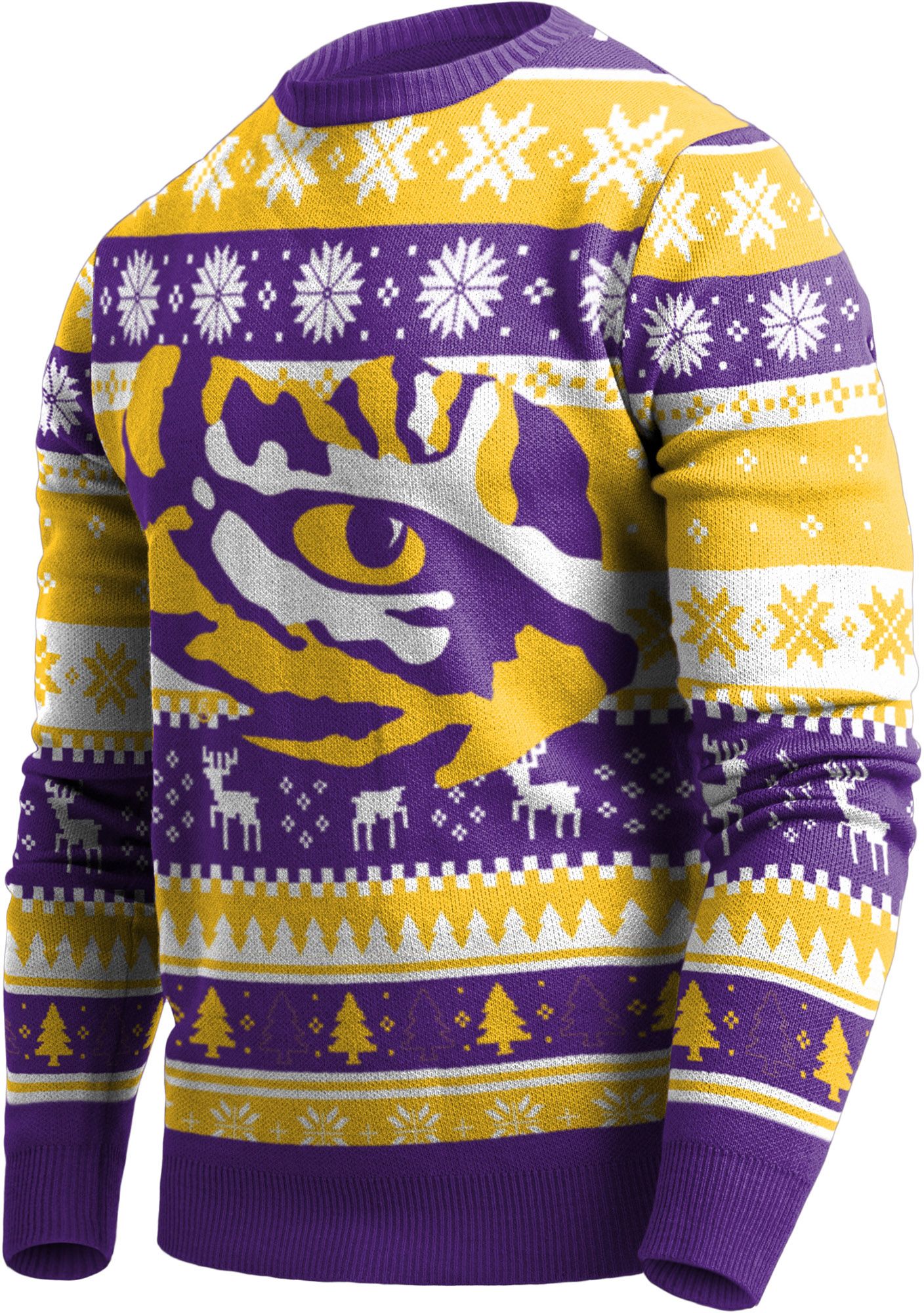 FOCO Men's LSU Tigers Purple Ugly Knit Sweater