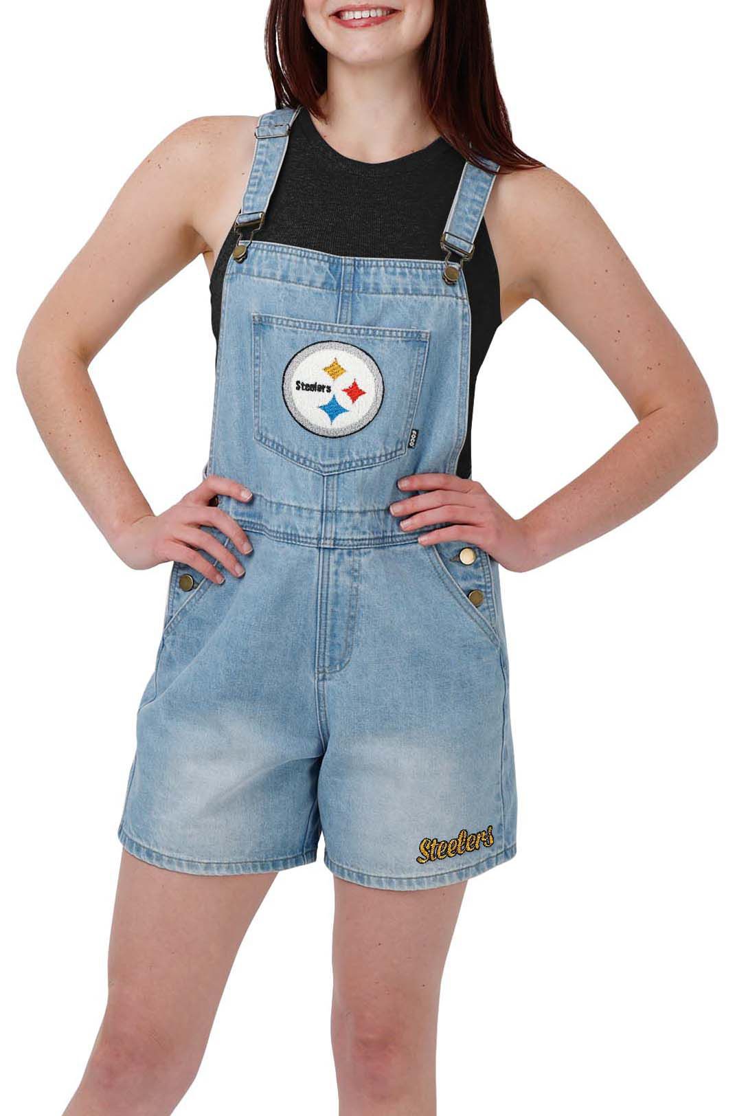 FOCO Women's Pittsburgh Steelers Denim Overalls