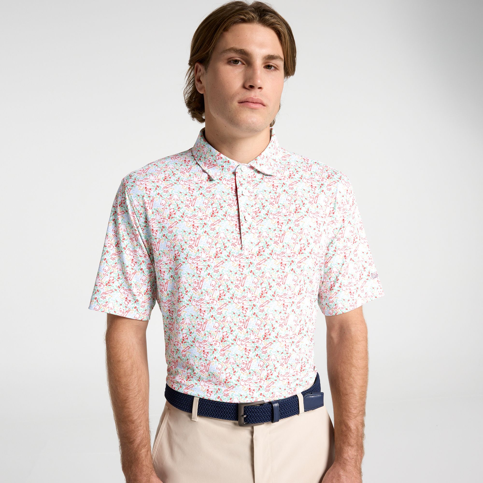 Walter Hagen Men's Performance 11 Holiday Print Golf Polo