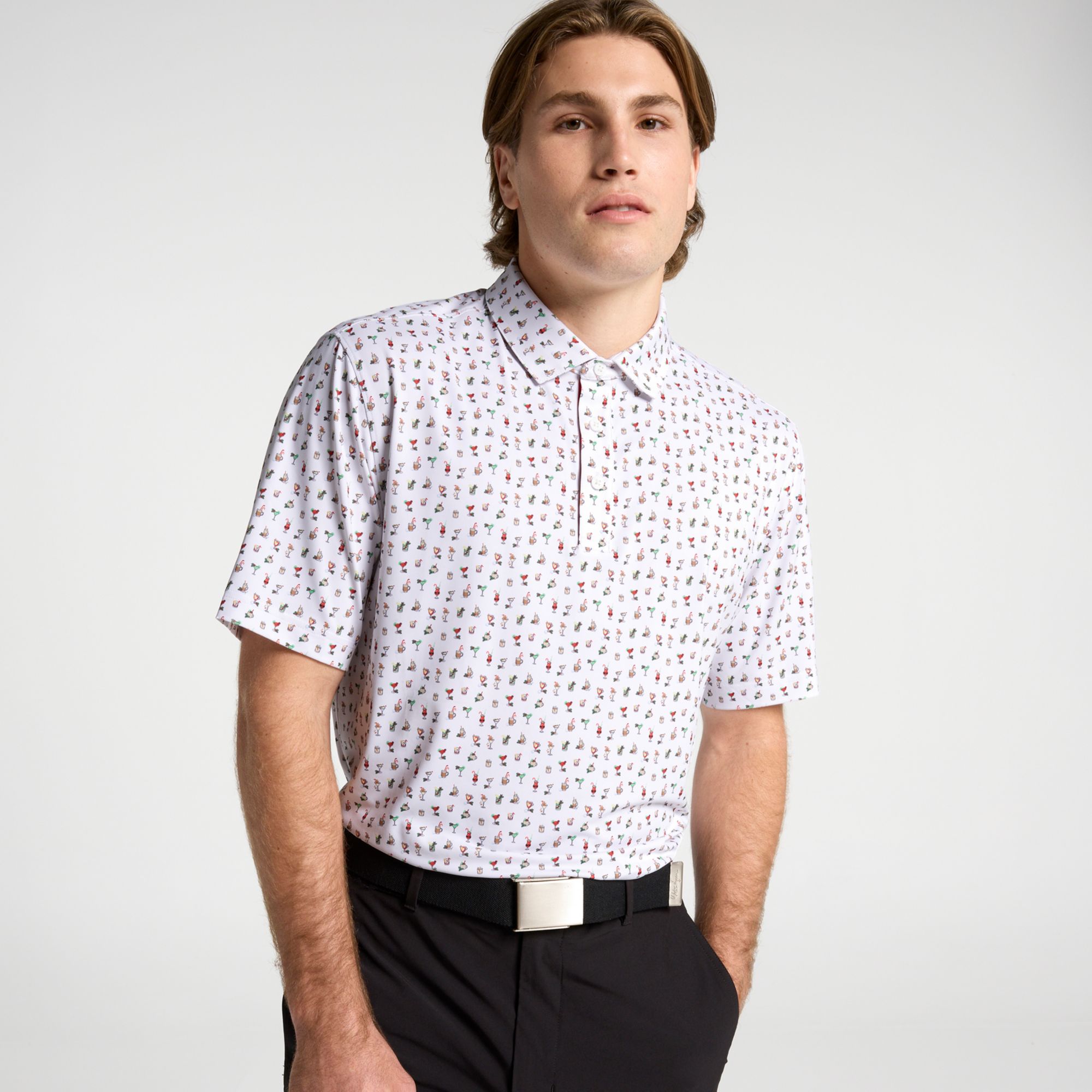 Walter Hagen Men's Performance 11 Holiday Print Golf Polo