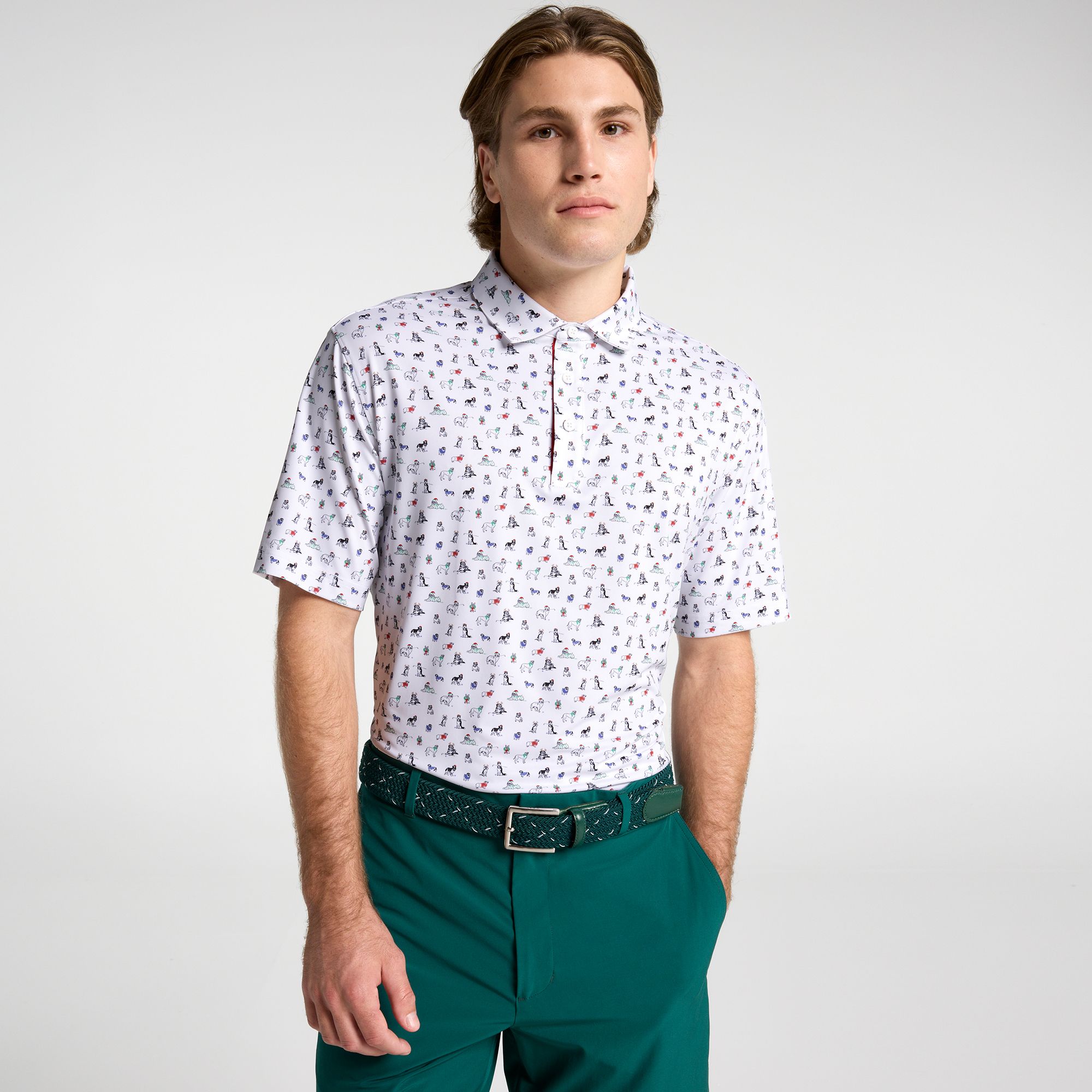 Walter Hagen Men's Performance 11 Holiday Print Golf Polo