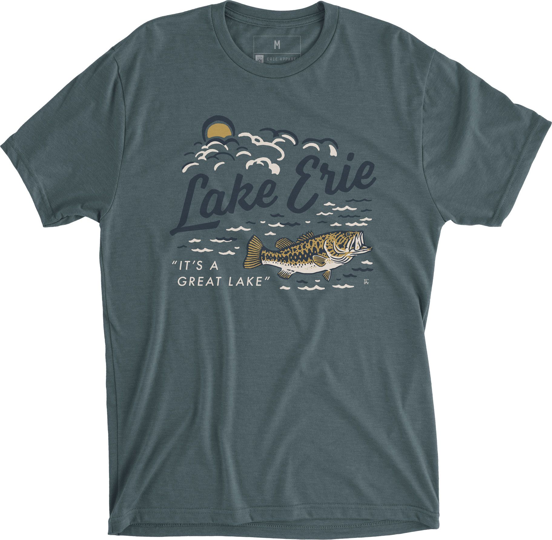 Erie Apparel Adult Lake Erie Grey Fish T-Shirt