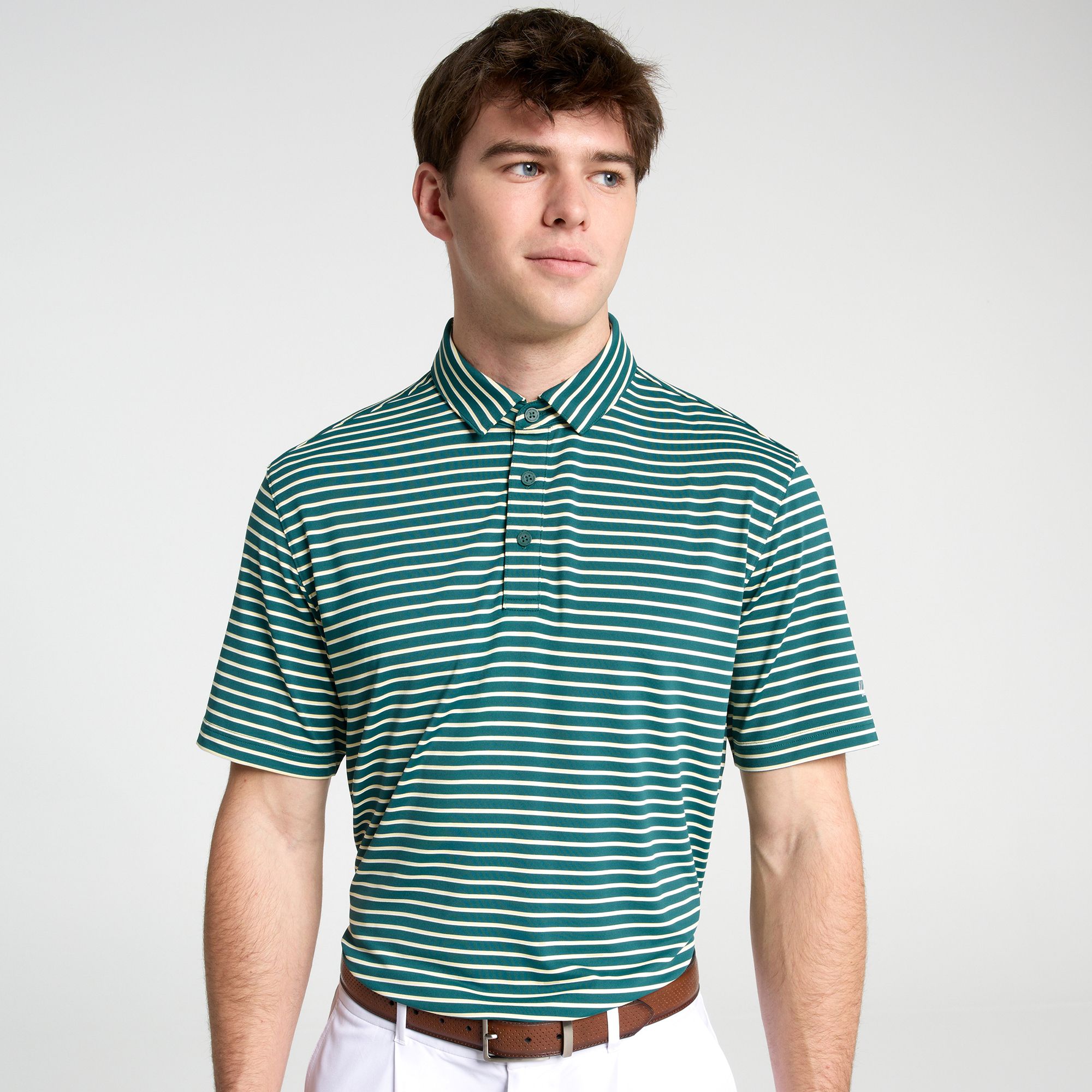 Walter Hagen Men's Performance 11 Bloom Tri-Stripe Polo