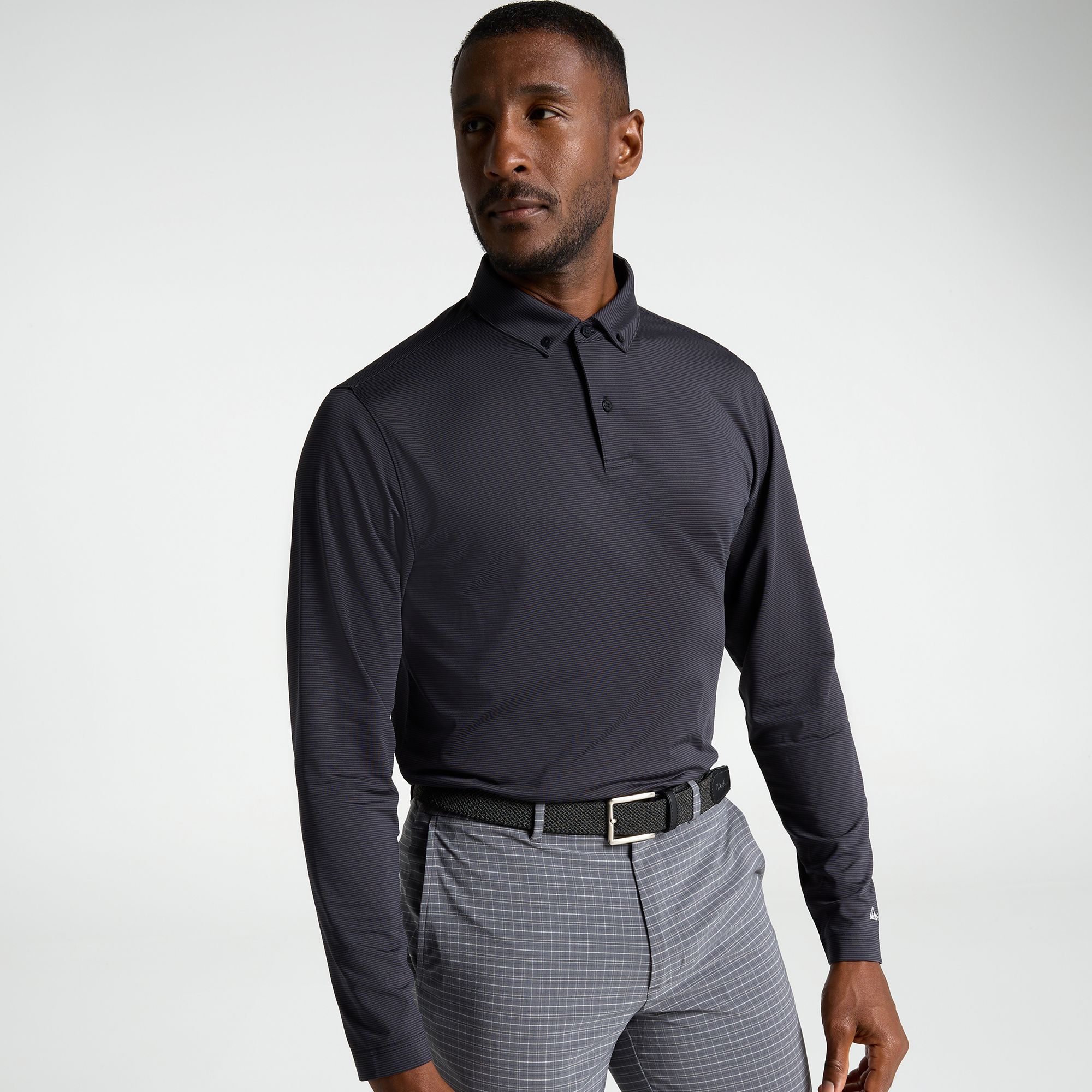 Walter Hagen Men's Performance 11 Champ Stripe Long Sleeve Golf Polo