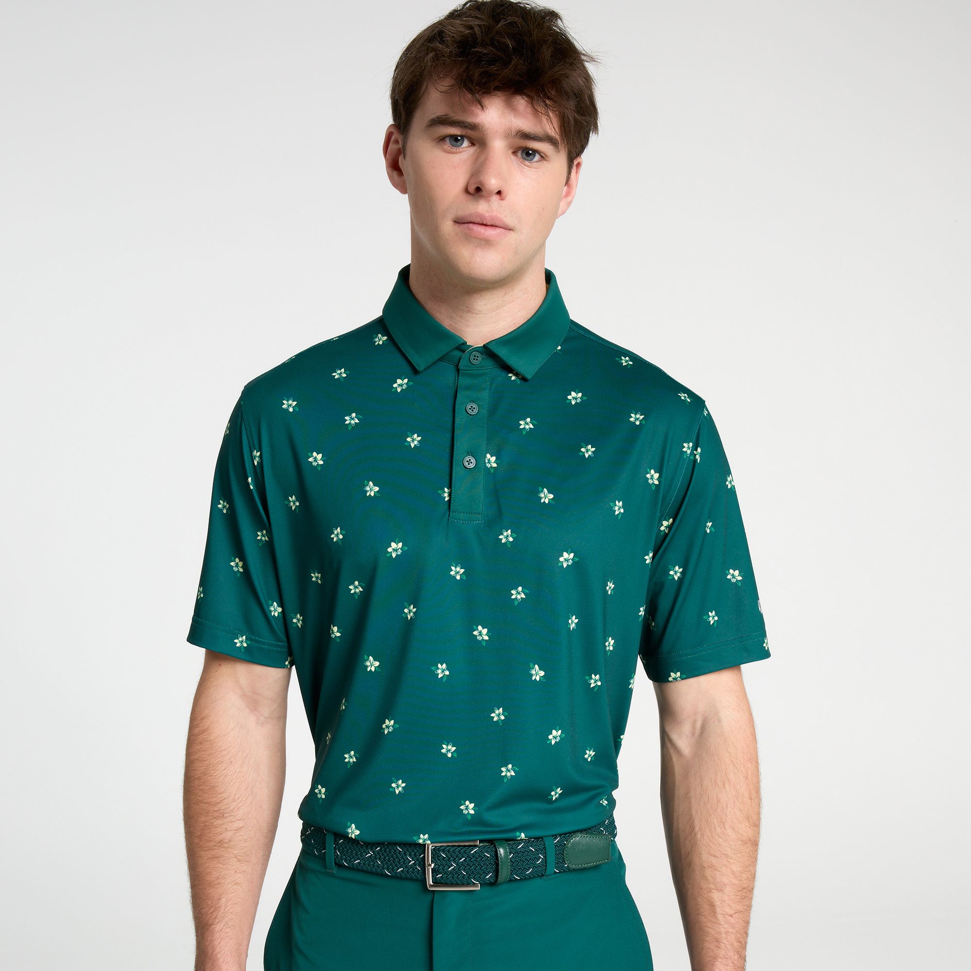Tossed Azaleas Dark Green