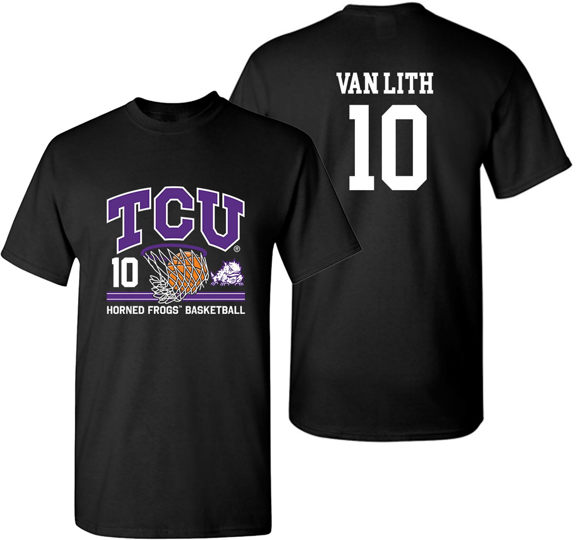 Athlete's Thread Men's TCU Horned Frogs Hailey Van Lith #11 Black T-Shirt