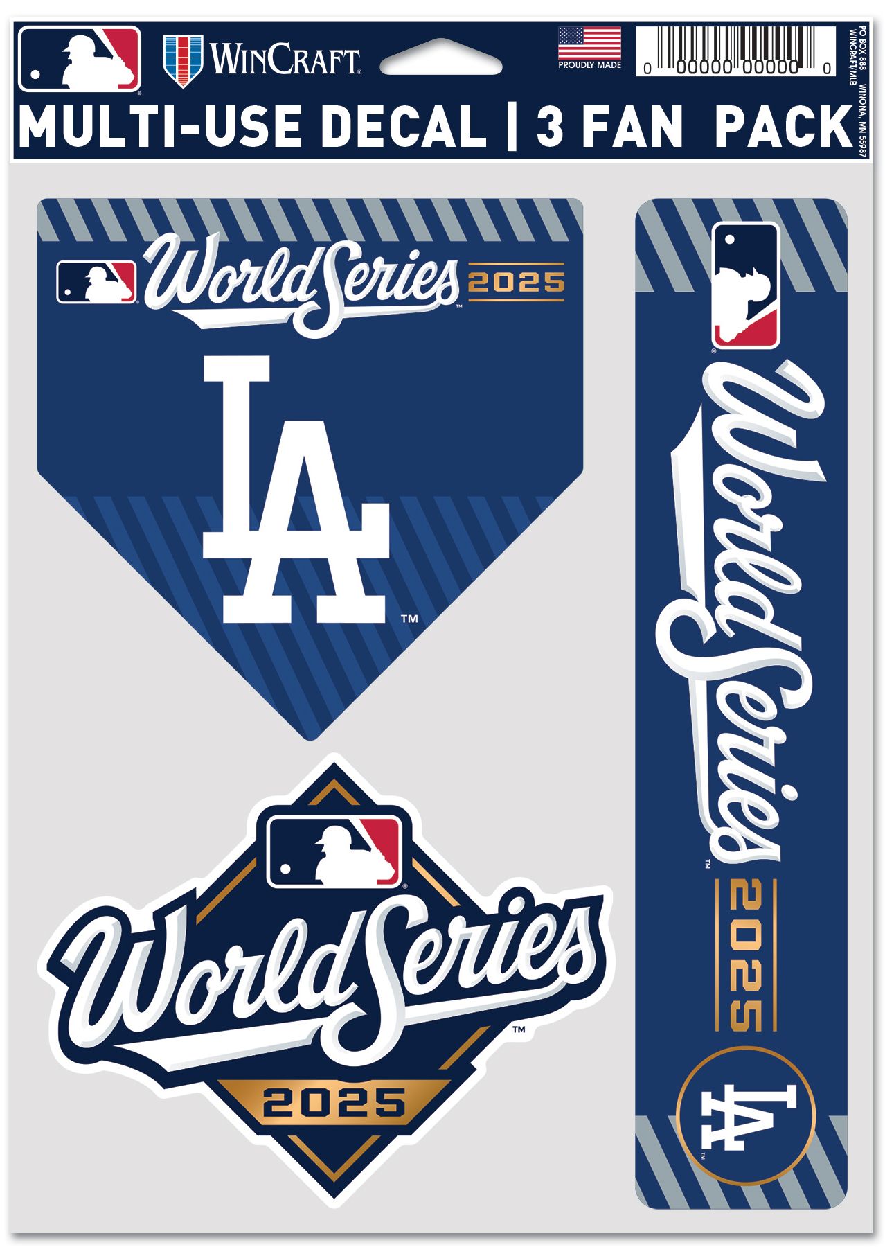 WinCraft Los Angeles Dodgers 2025 World Series Bound 3-Pack Decal