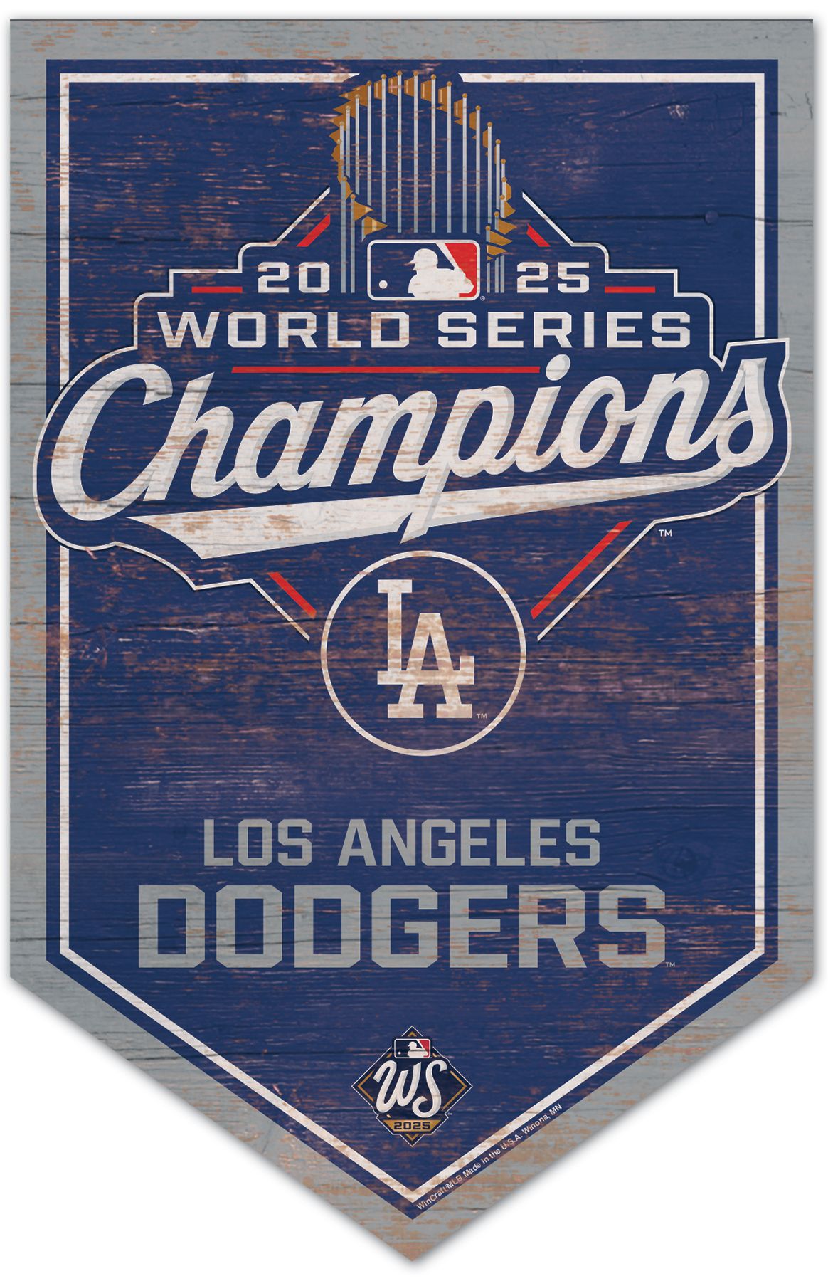 WinCraft Los Angeles Dodgers 2025 World Series Champions Wood Sign