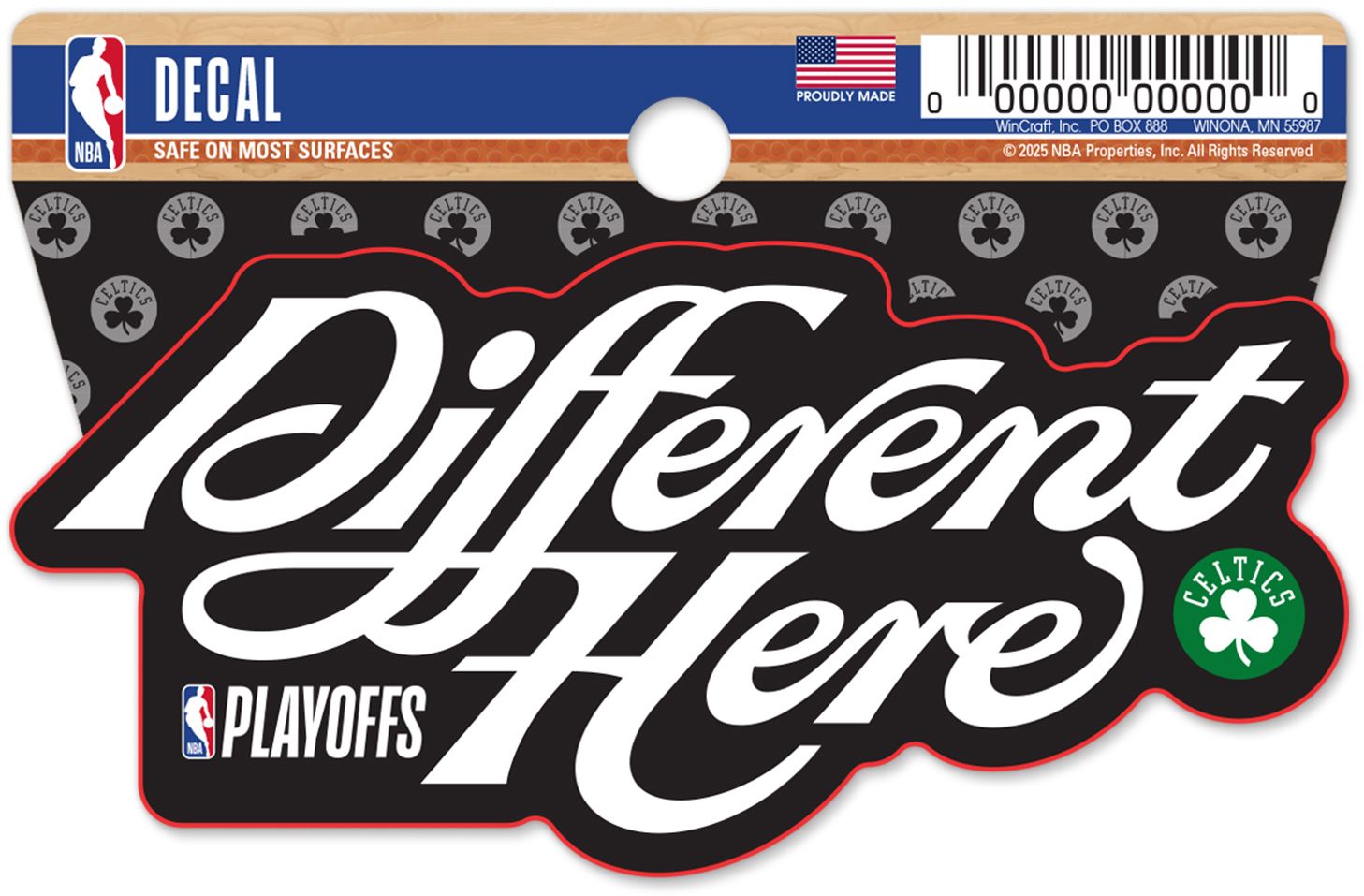 WinCraft 2024-25 NBA Playoffs Boston Celtics "Different Here" Decal