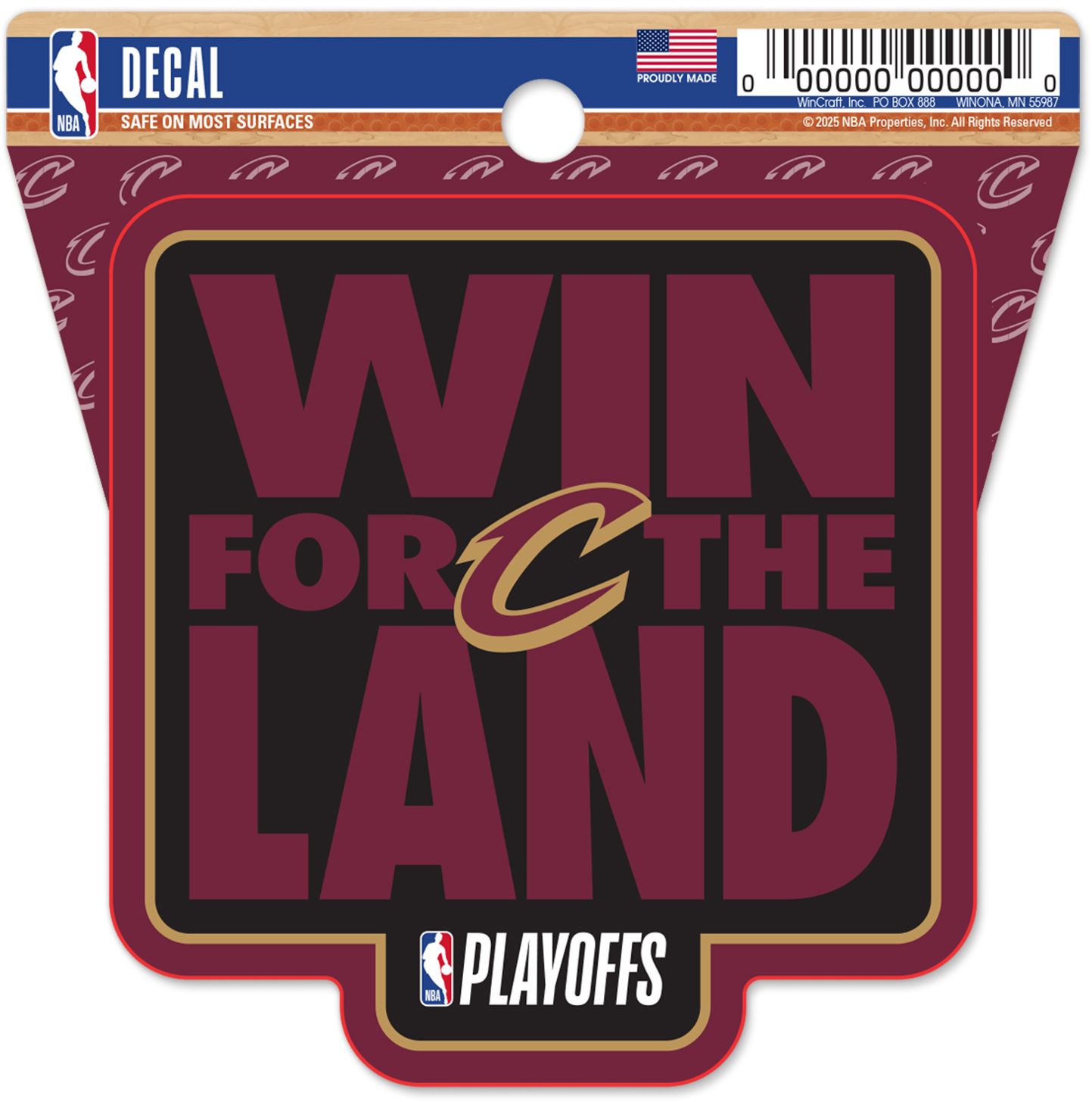 WinCraft 2024-25 NBA Playoffs Cleveland Cavaliers "Win For The Land" Decal