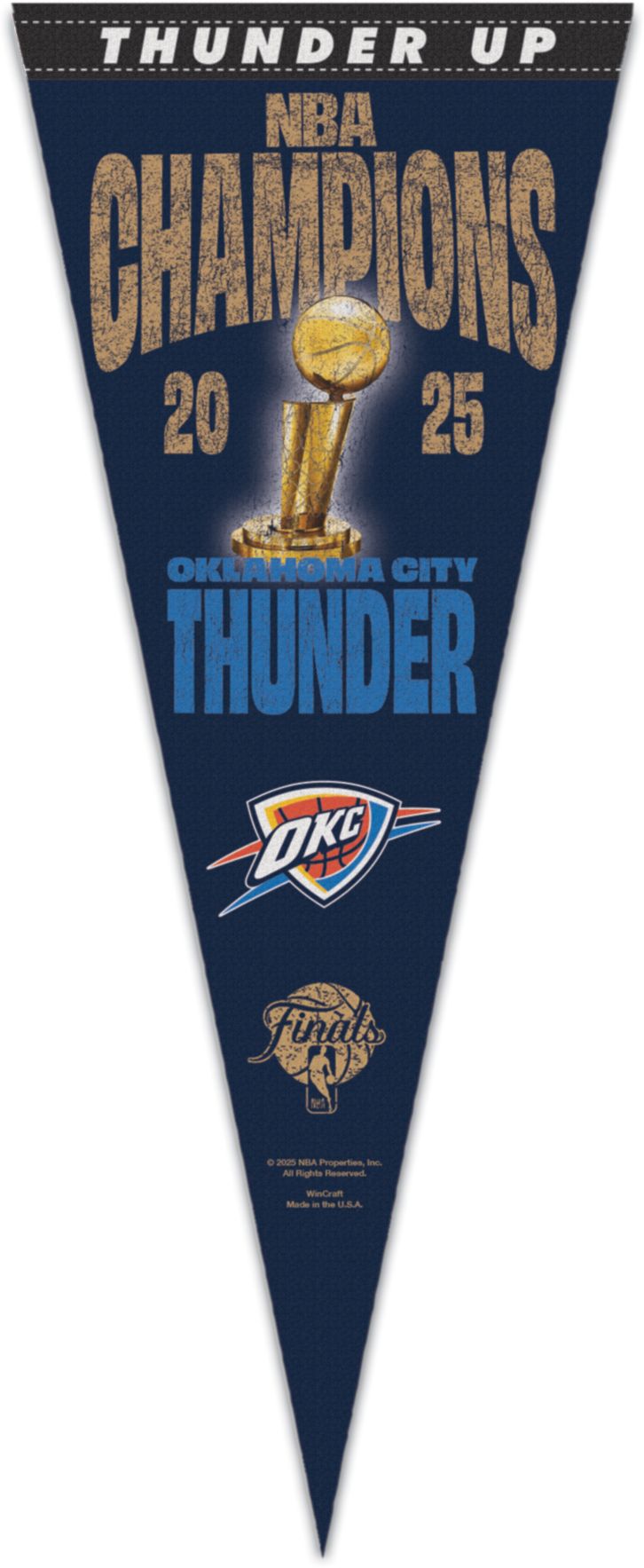 WinCraft 2025 NBA Champions Oklahoma City Thunder Pennant