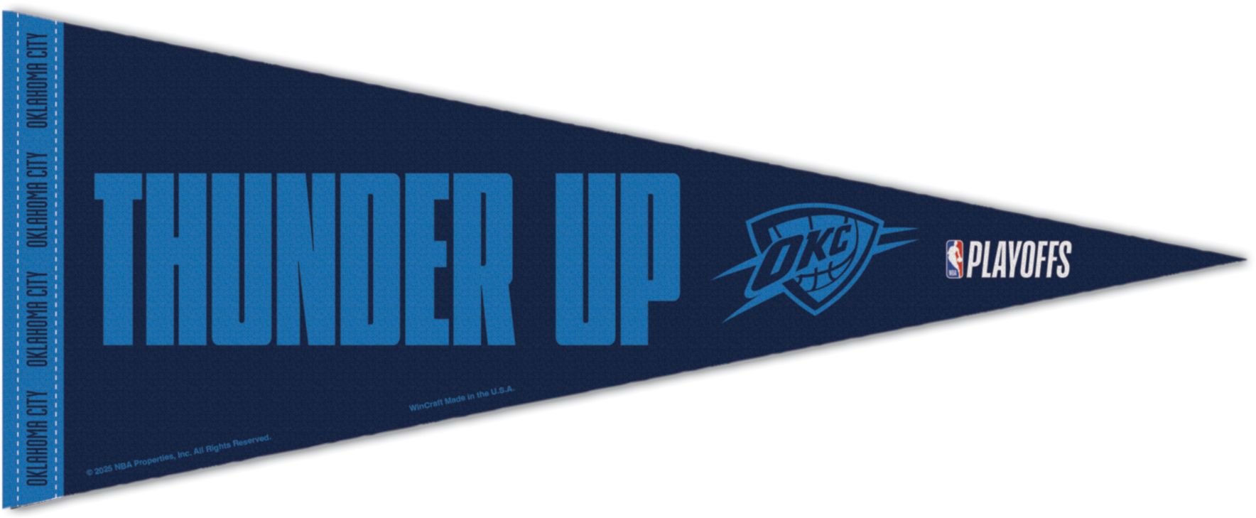 WinCraft 2024-25 NBA Playoffs Oklahoma City Thunder "Thunder Up" Premium Pennant