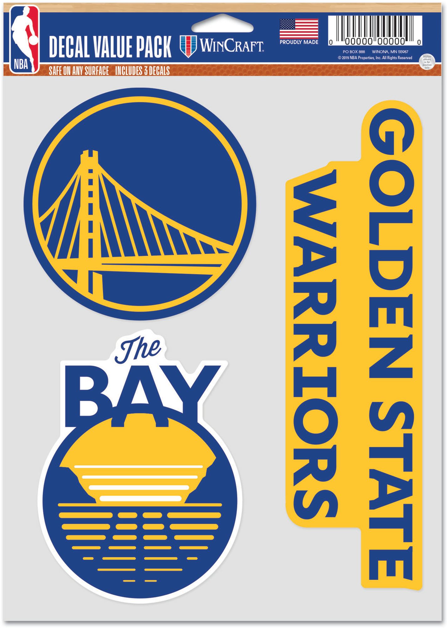 WinCraft Golden State Warriors 3-Pack Decals