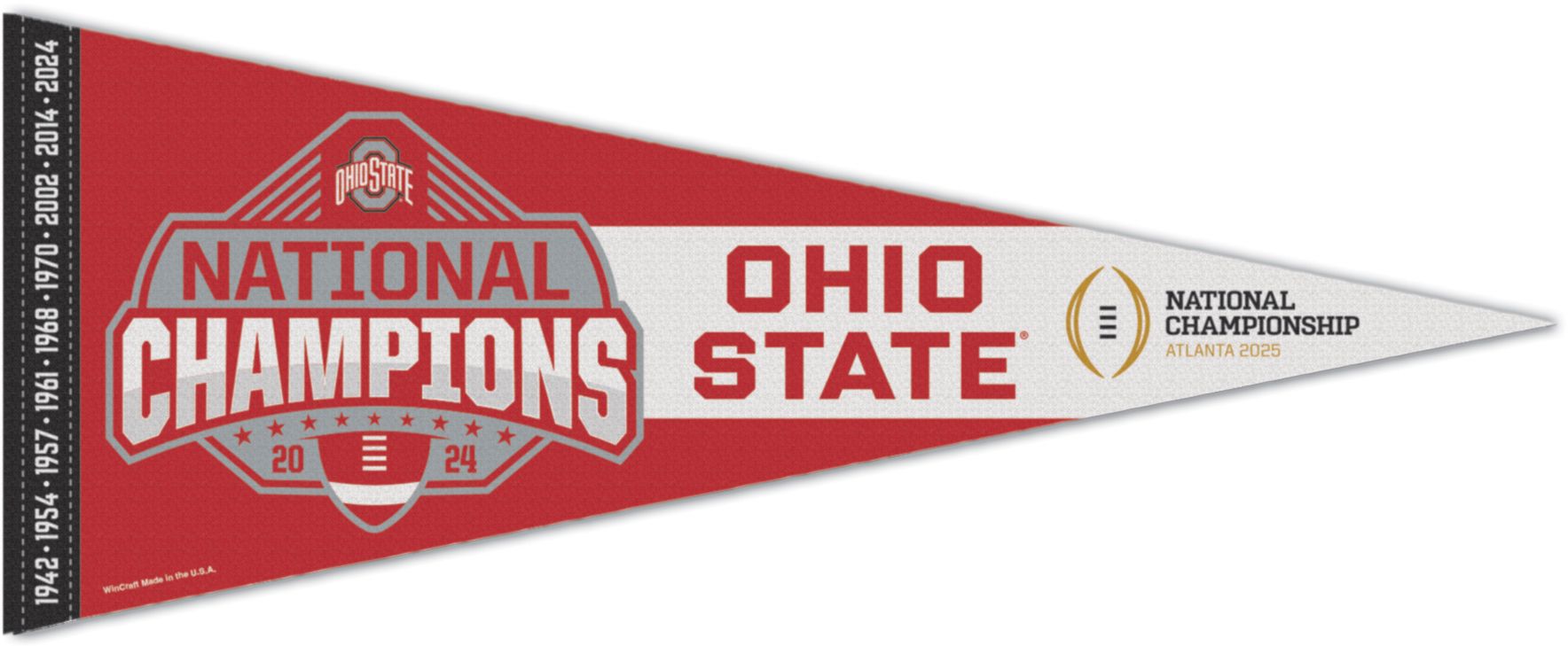 WinCraft 2024-25 National Champions Ohio State Buckeyes Pennant