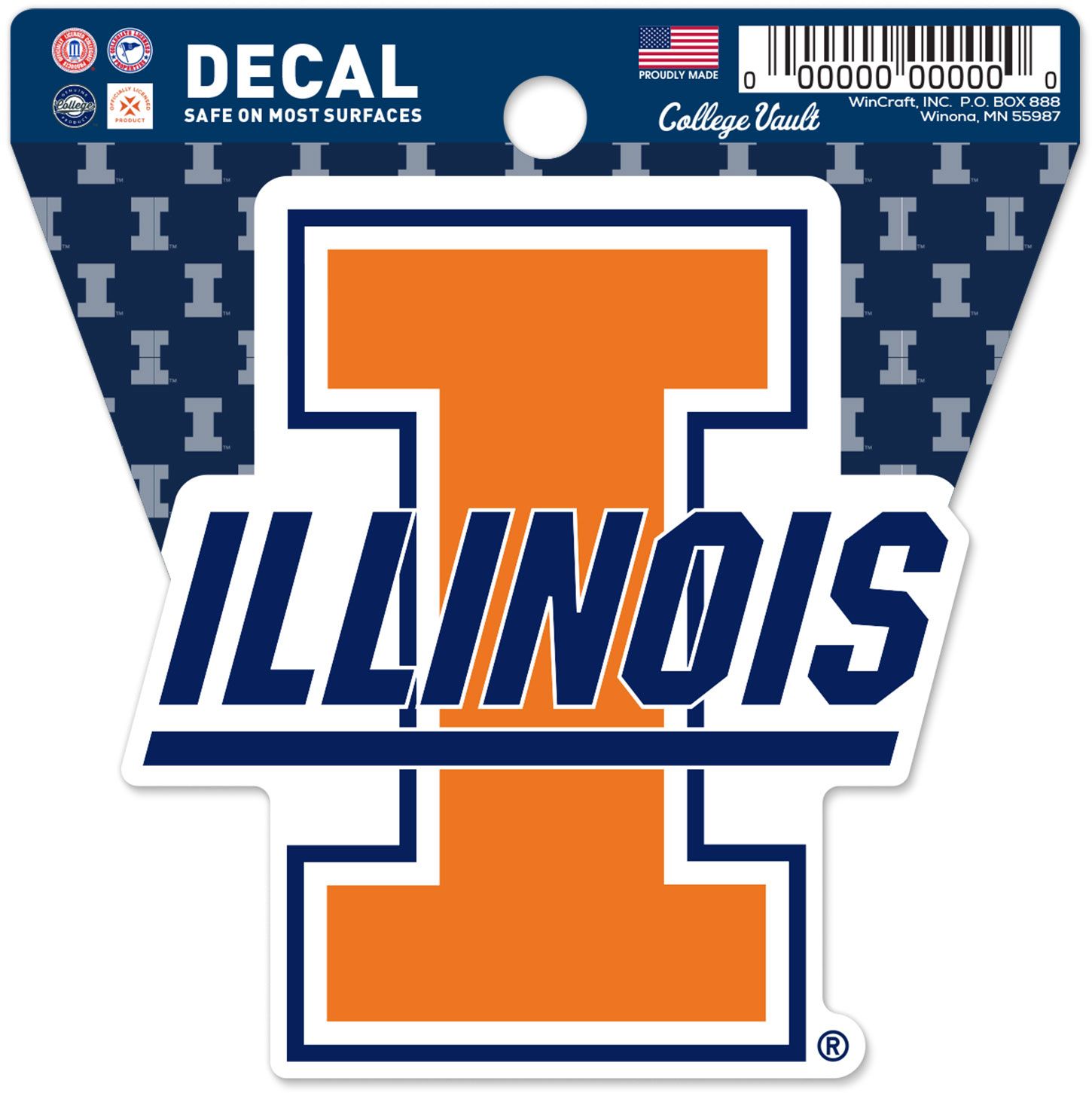 WinCraft Illinois Fighting Illini Retro Logo Clean Cut Decal