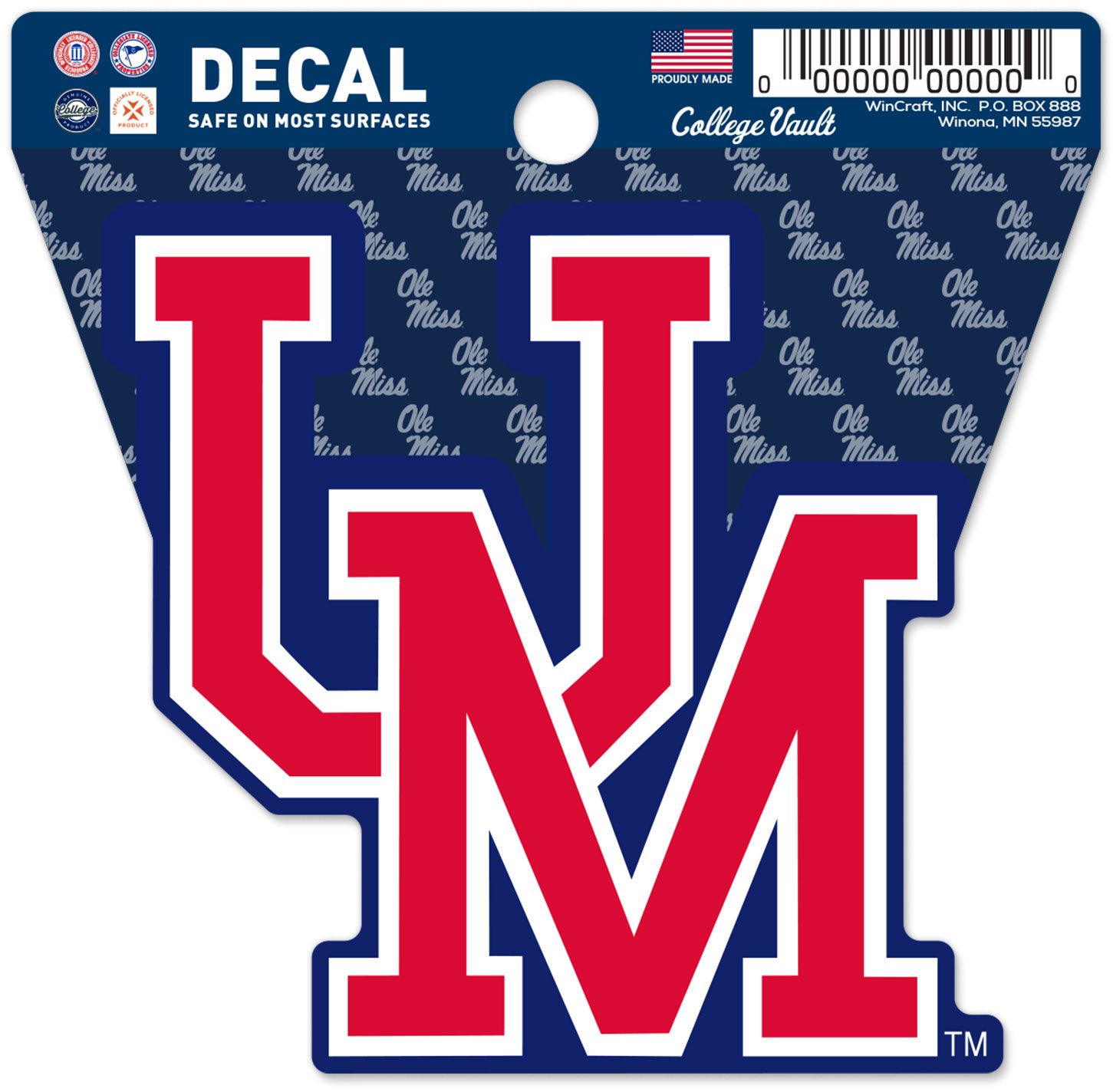 WinCraft Ole Miss Rebels Retro Logo Clean Cut Decal