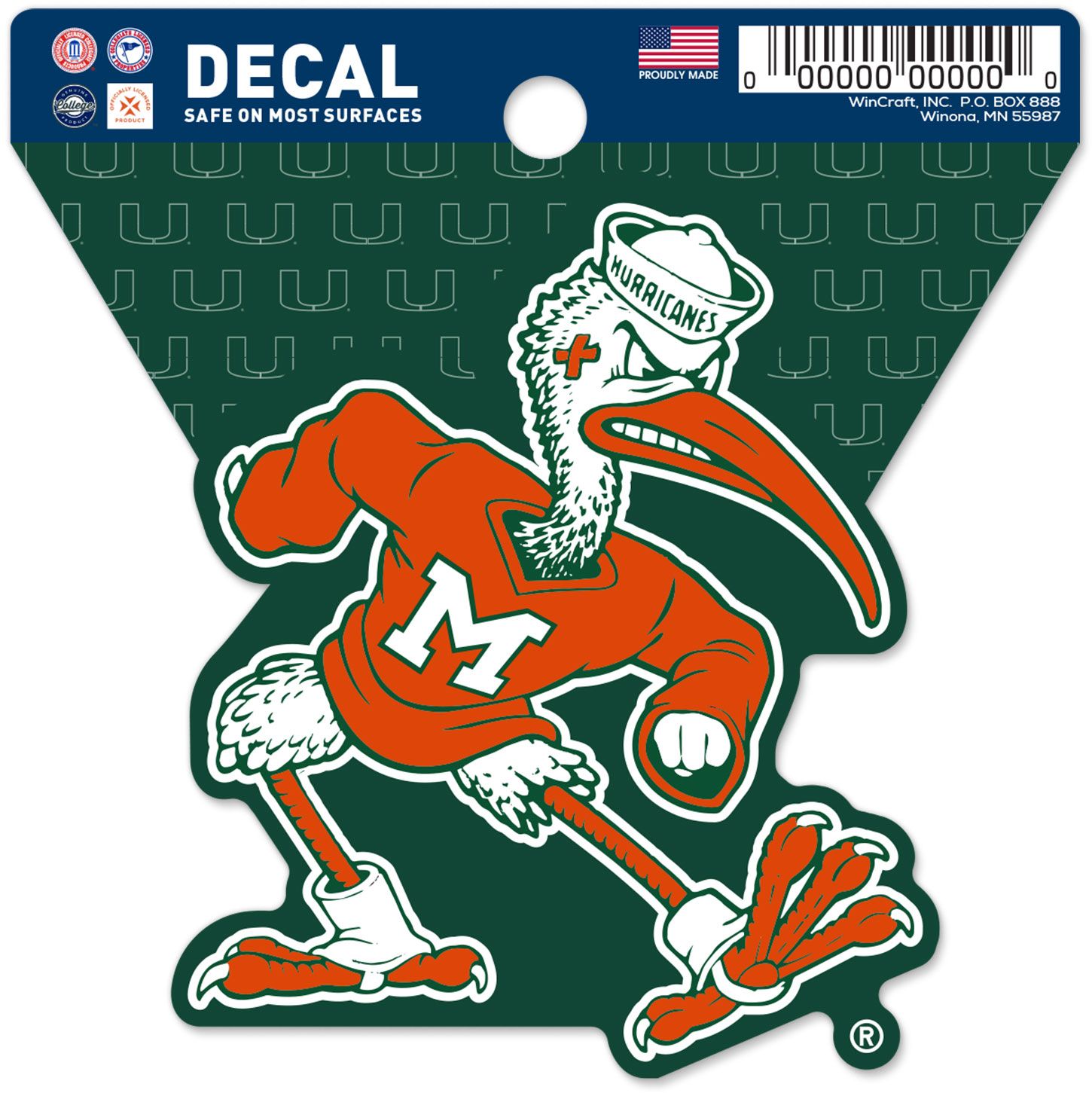 WinCraft Miami (FL) Hurricanes Retro Logo Clean Cut Decal