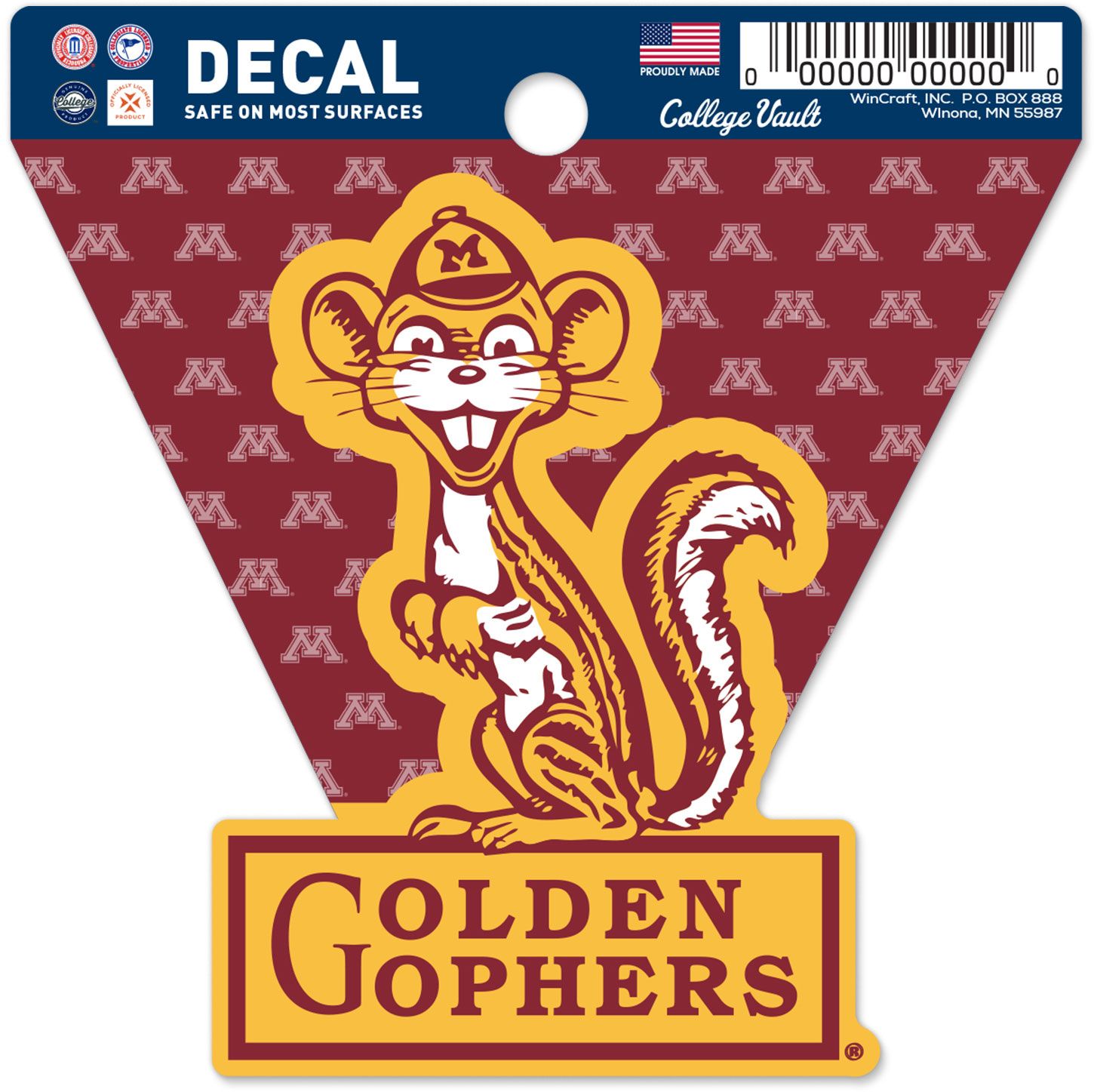 WinCraft Minnesota Golden Gophers Retro Logo Clean Cut Decal