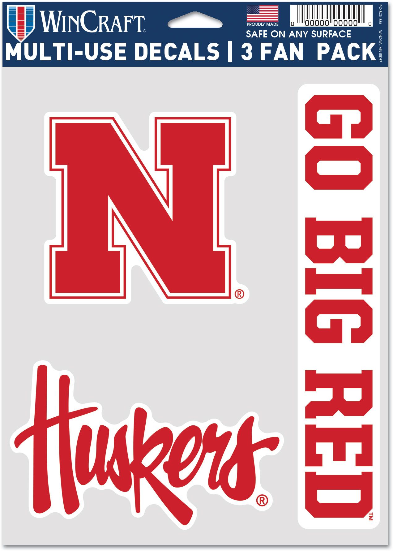 WinCraft Nebraska Cornhuskers 3-Pack Decal