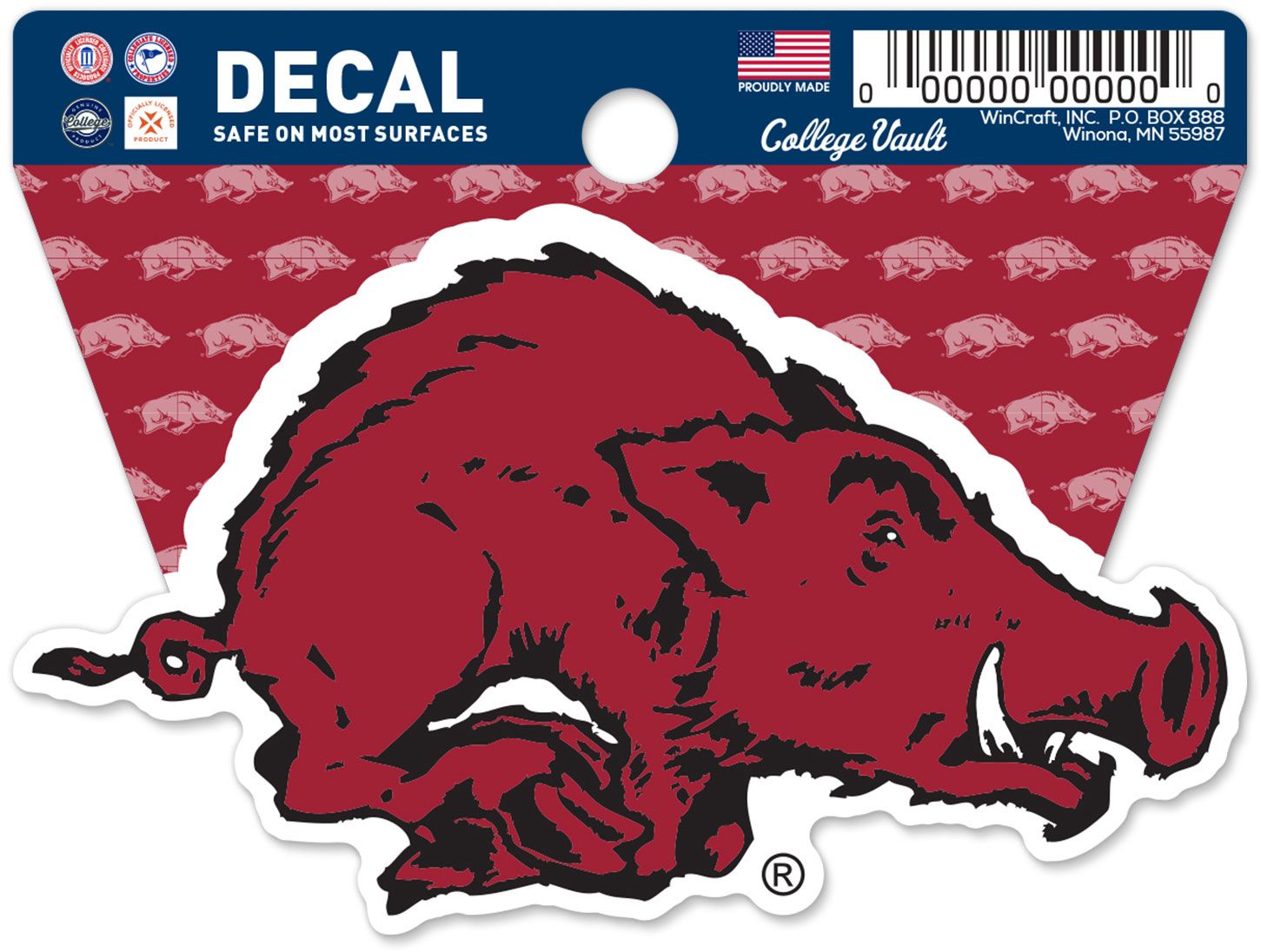 WinCraft Arkansas Razorbacks Retro Logo Clean Cut Decal