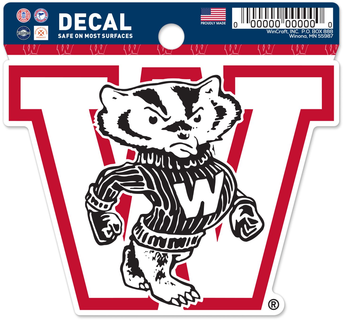 WinCraft Wisconsin Badgers Retro Logo Clean Cut Decal