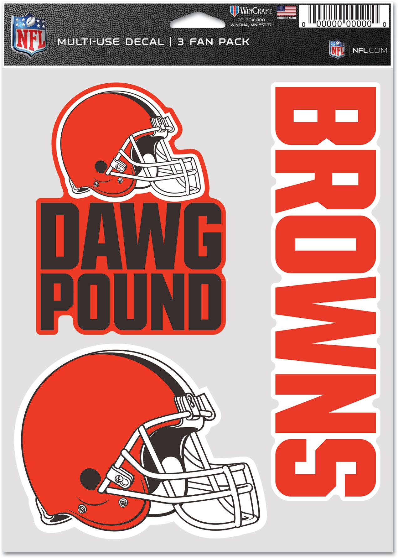 WinCraft Cleveland Browns 3-Pack Decal