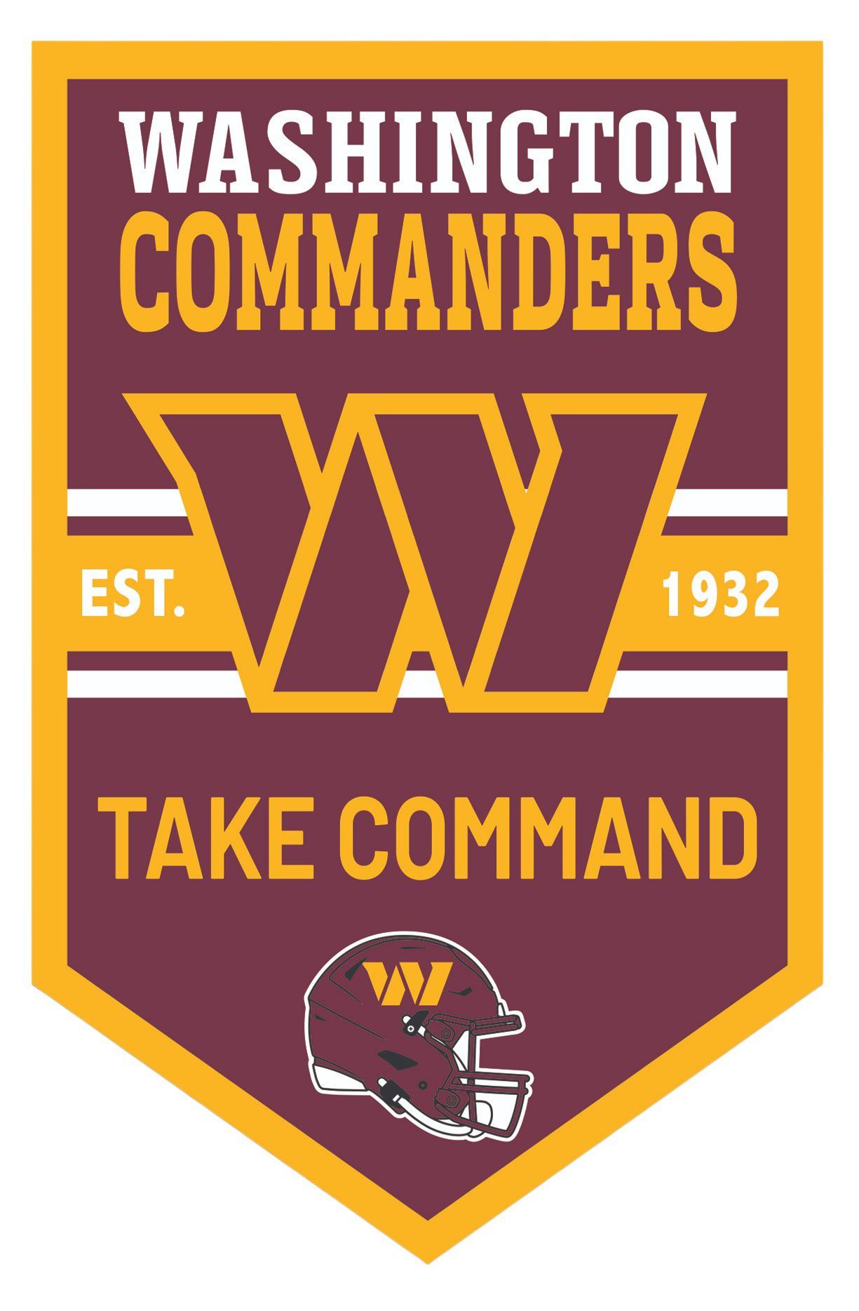 WinCraft Washington Commanders 11" X 17" Chevron Sign