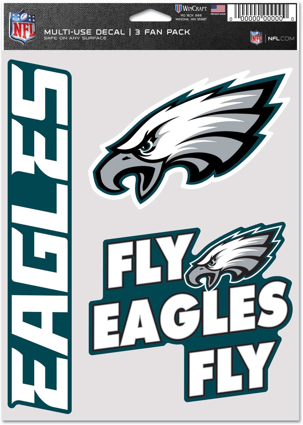 WinCraft Philadelphia Eagles 3-Pack Decal