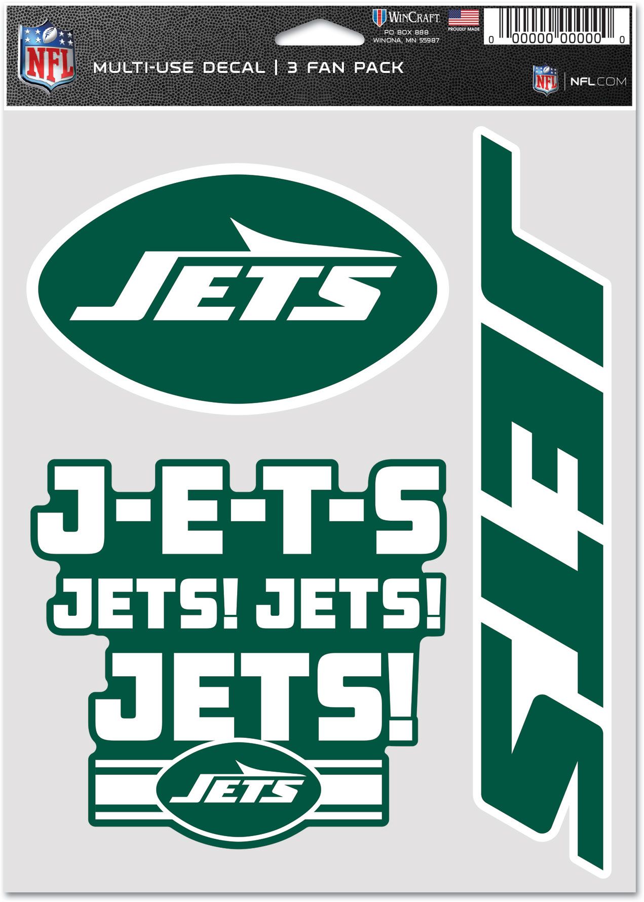 WinCraft New York Jets 3-Pack Decal