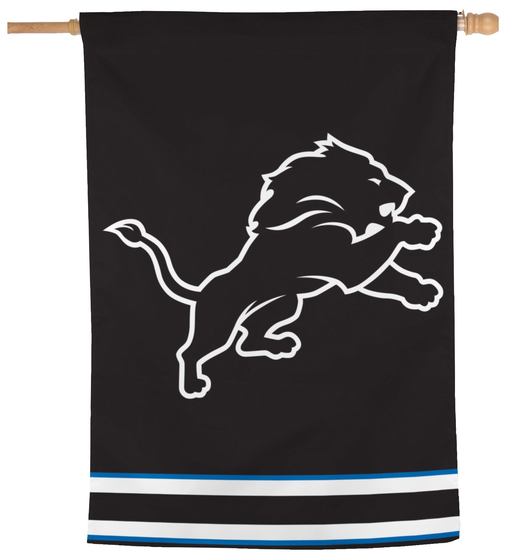 WinCraft Detriot Lions Vertical Blackout Logo Flag
