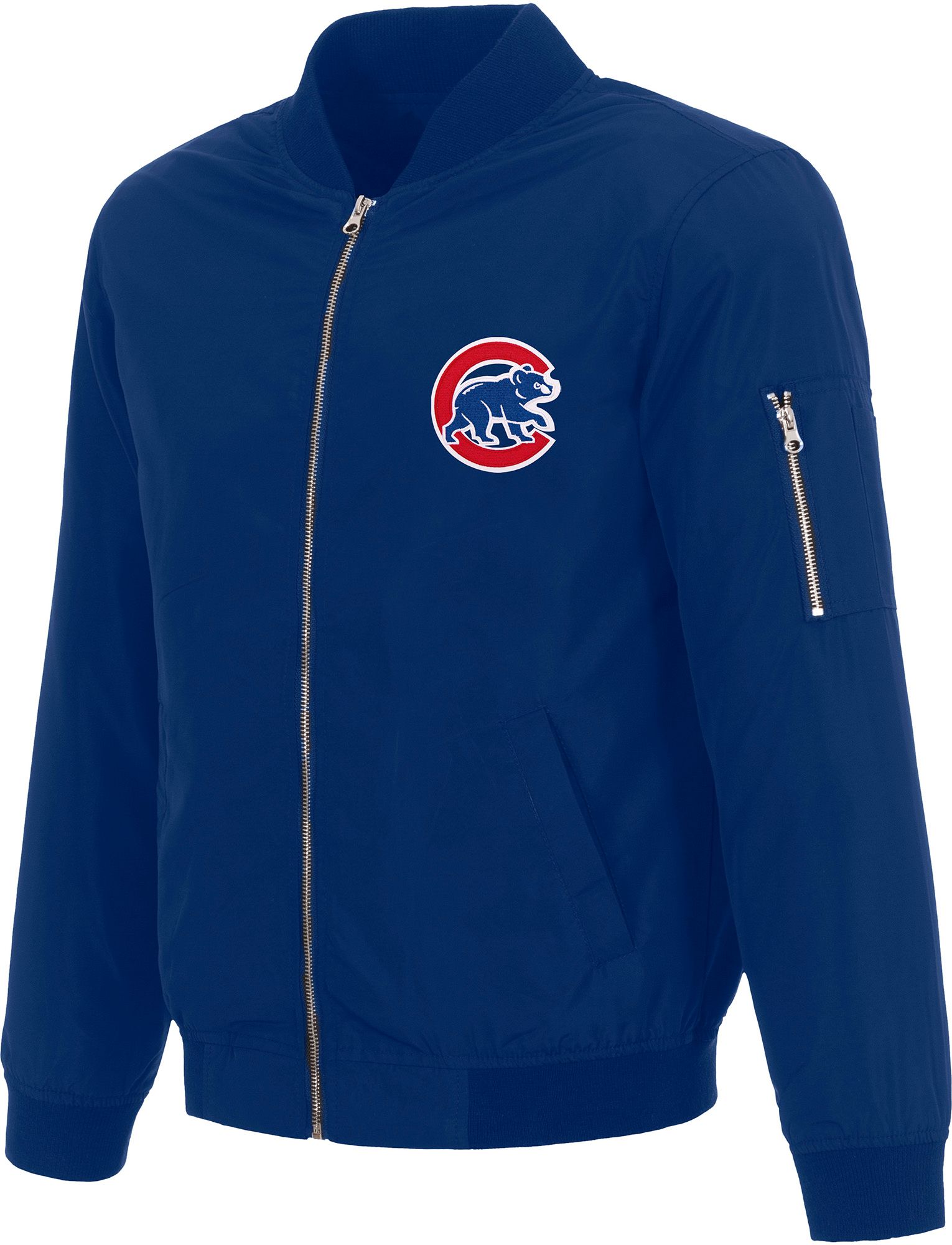JH Design Men's Chicago Cubs Royal Bomber Jacket