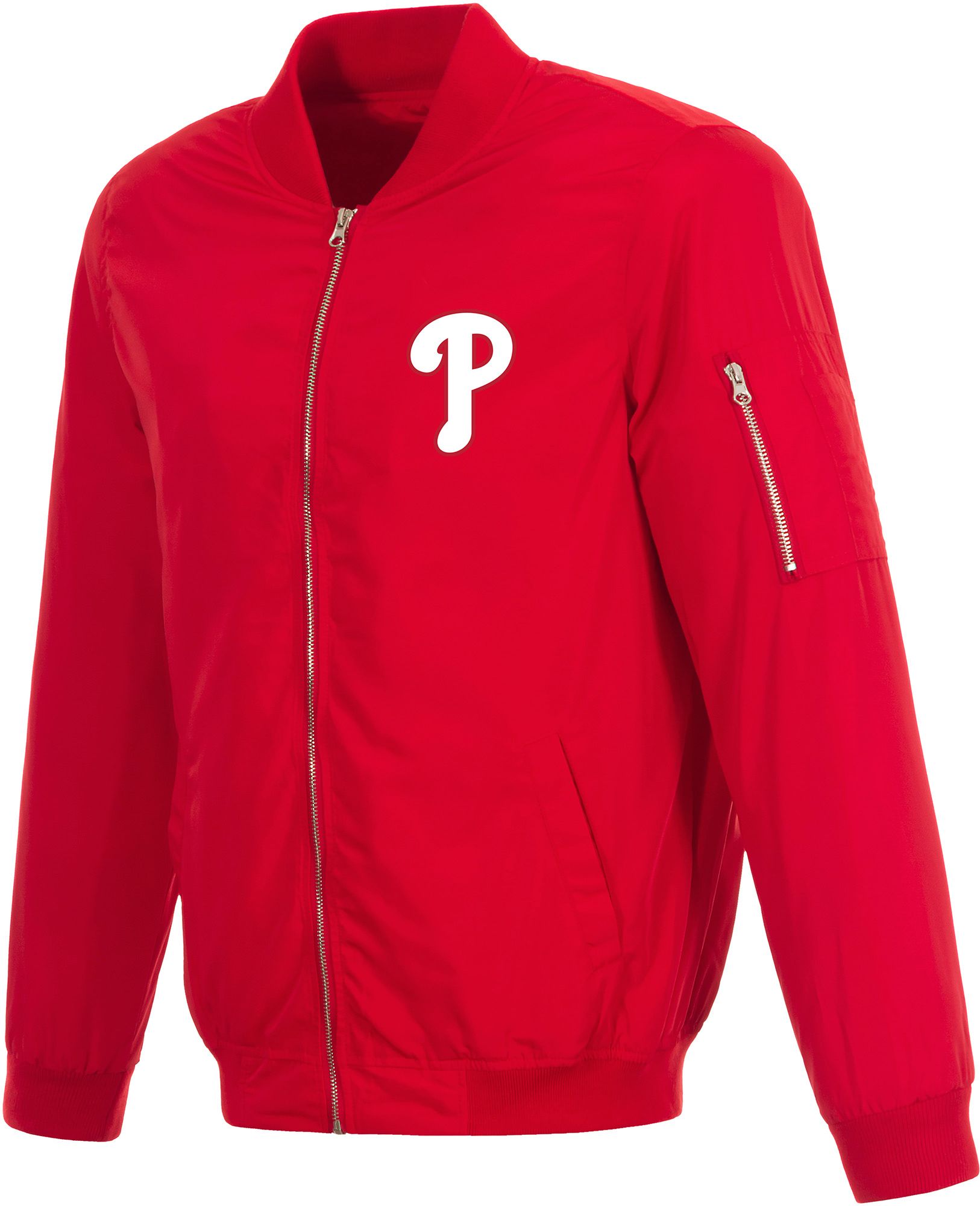 JH Design Men's Philadelphia Phillies Red Bomber Jacket