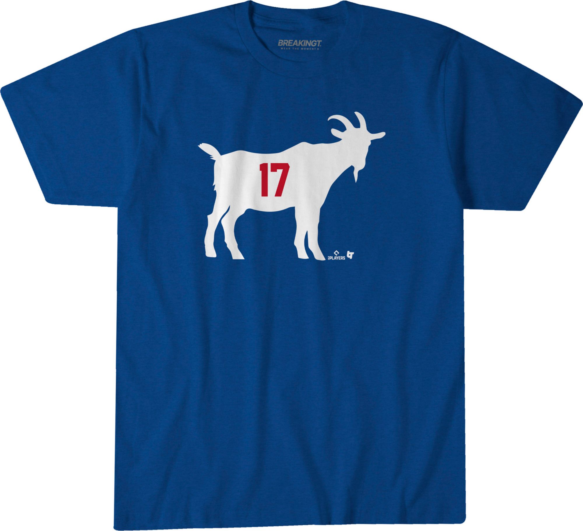 BreakingT Adult Los Angeles Dodgers Shohei Ohtani #17 Blue 'GOAT' T-Shirt