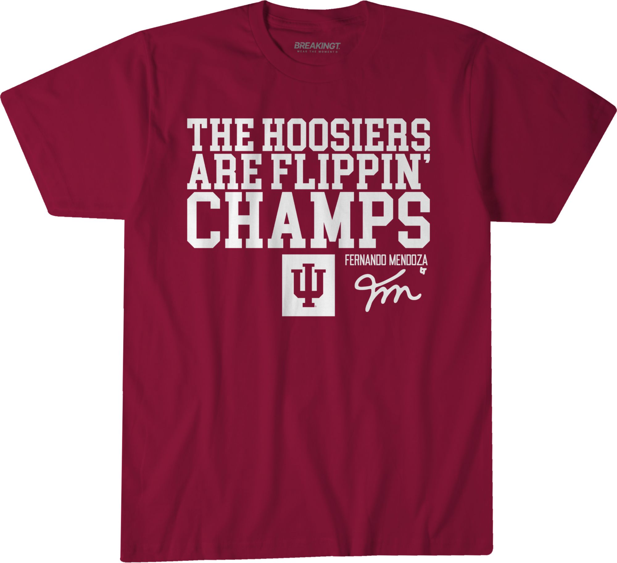 BreakingT Adult Indiana Hoosiers 'The Hoosiers Are Flippin' Champs' Red T-Shirt