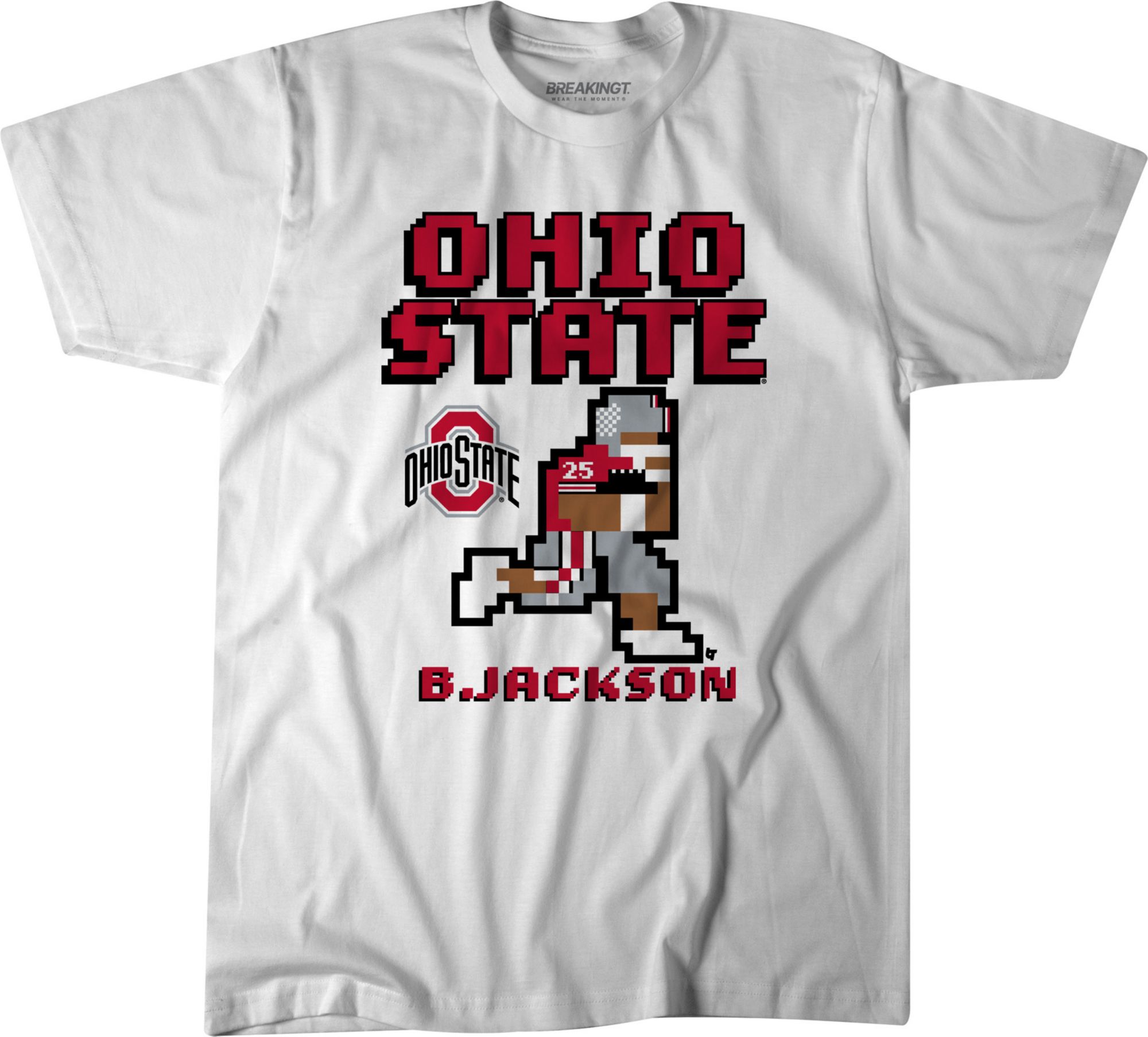 BreakingT Men's Ohio State Buckeyes Bo Jackson White T-Shirt