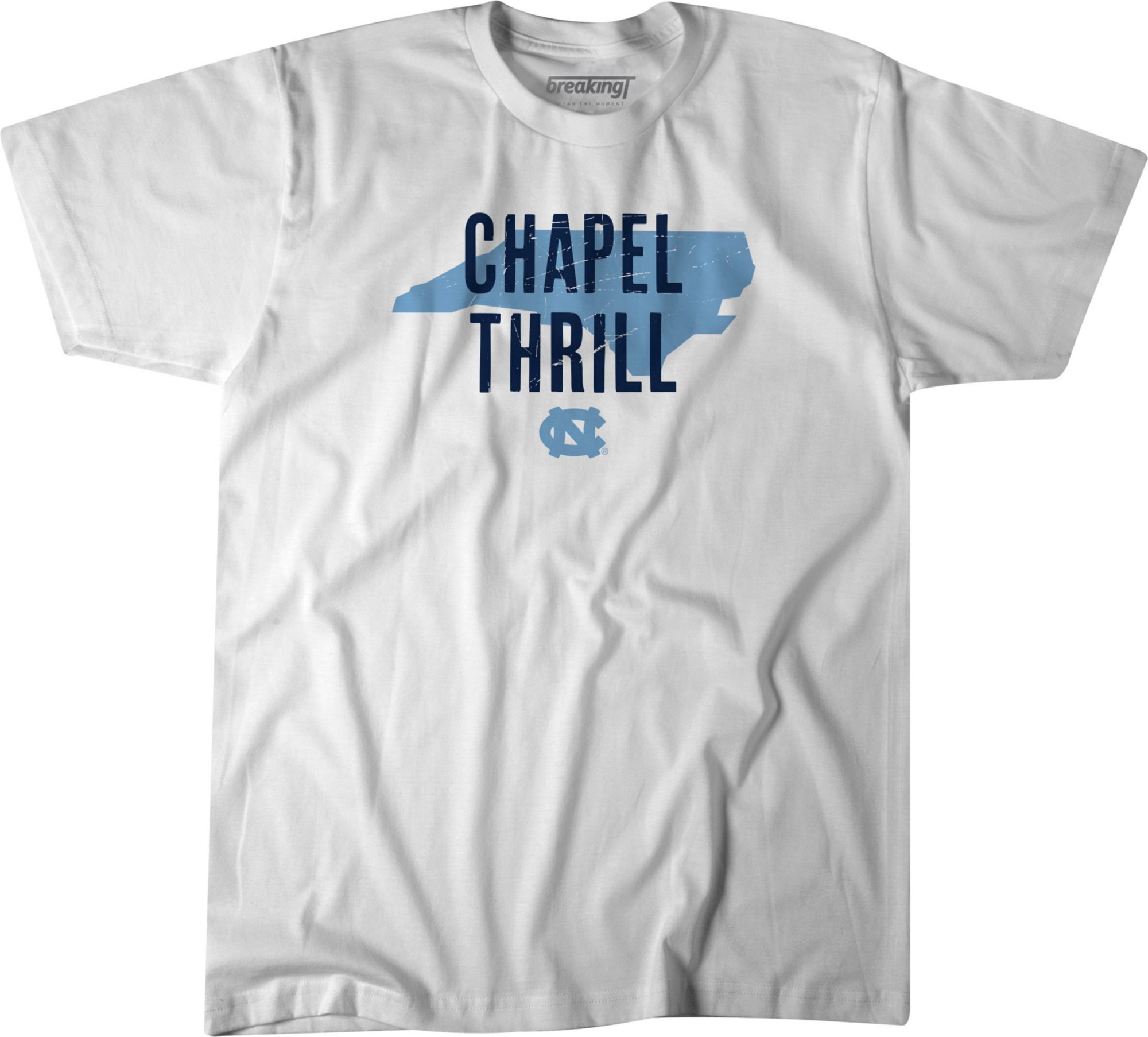 BreakingT Men's North Carolina Tar Heels White Chapel Thrill T-Shirt