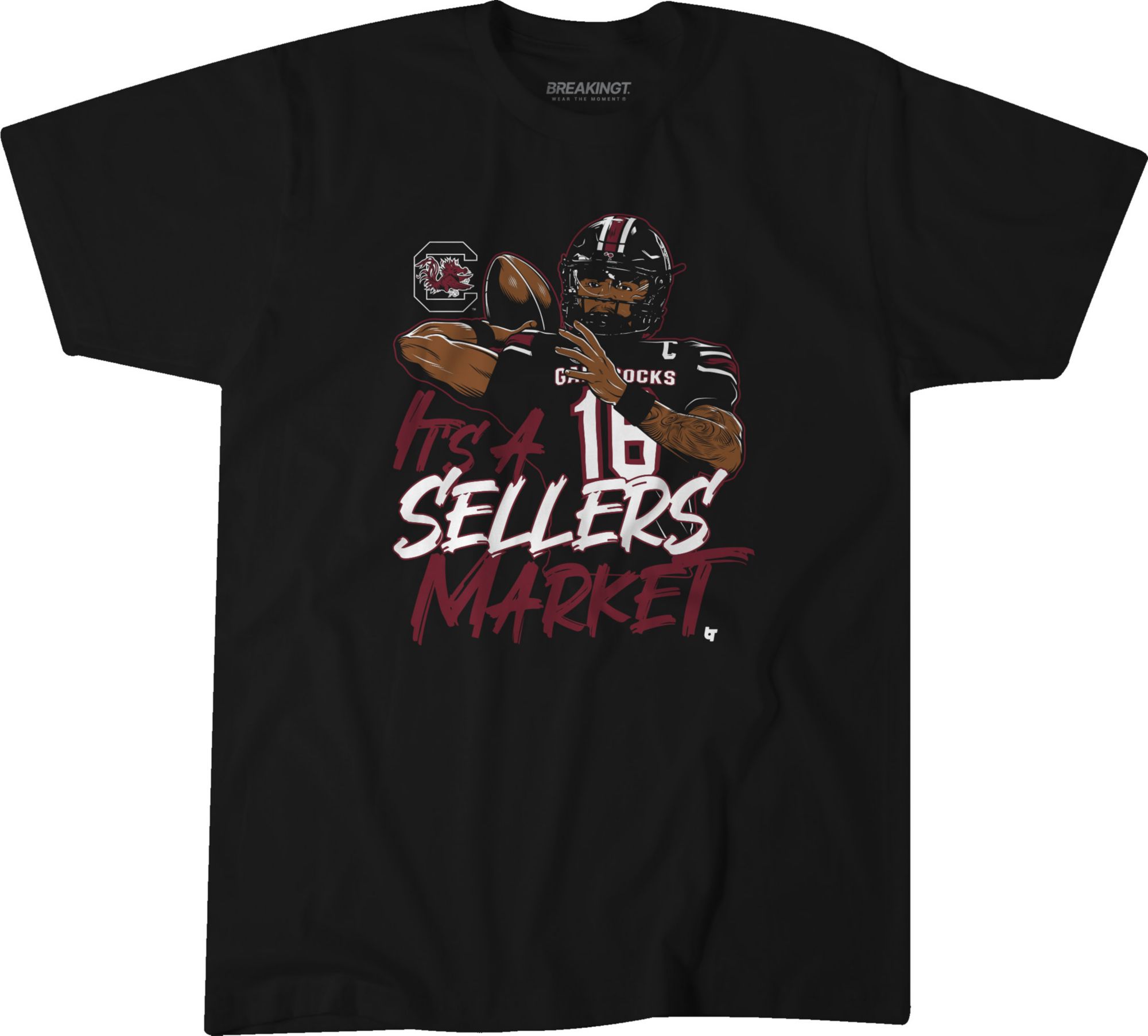 BreakingT Men's South Carolina Gamecocks Black Sellers Market T-Shirt