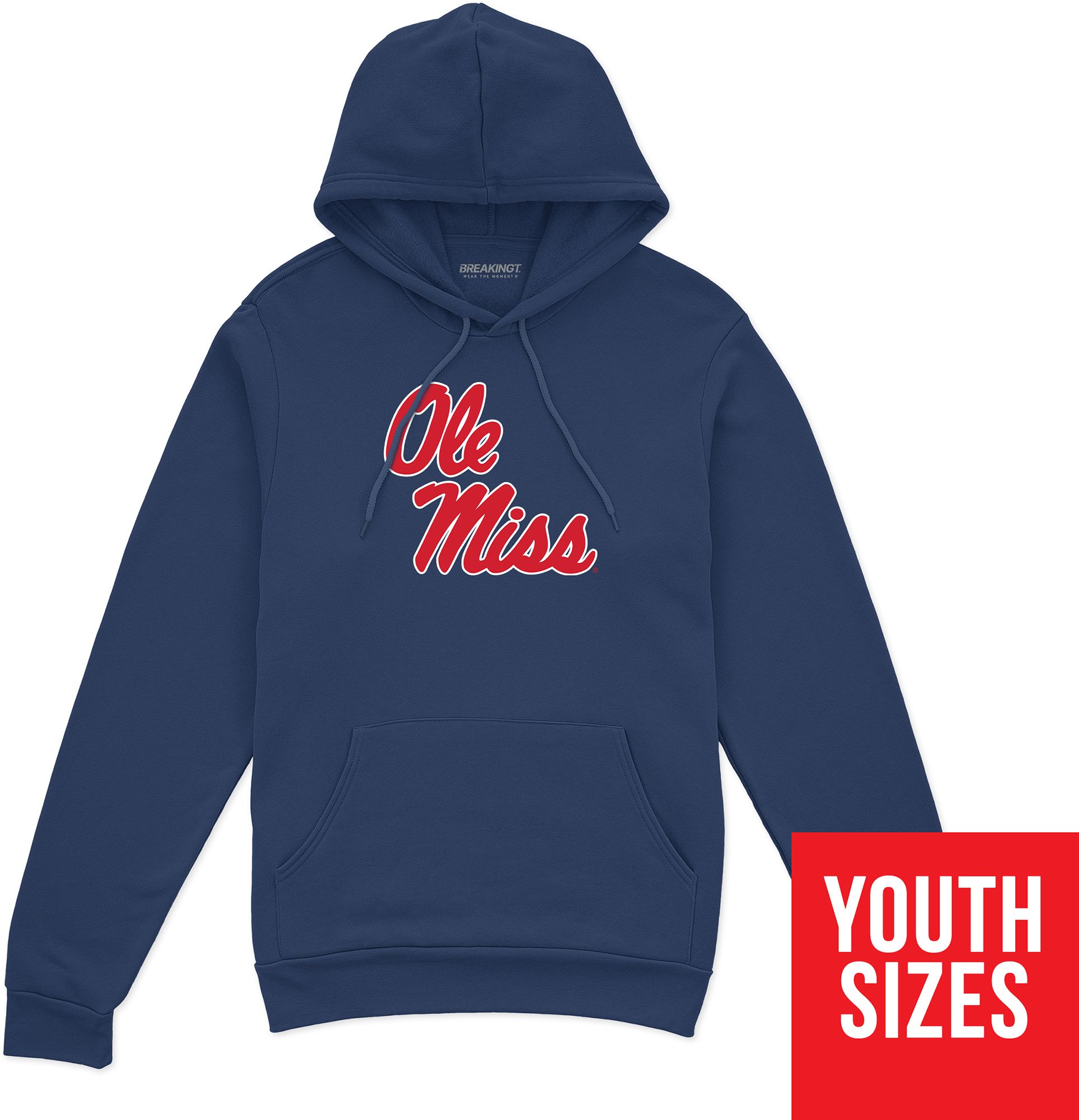 BreakingT Youth Ole Miss Rebels Navy Primary Logo T-Shirt