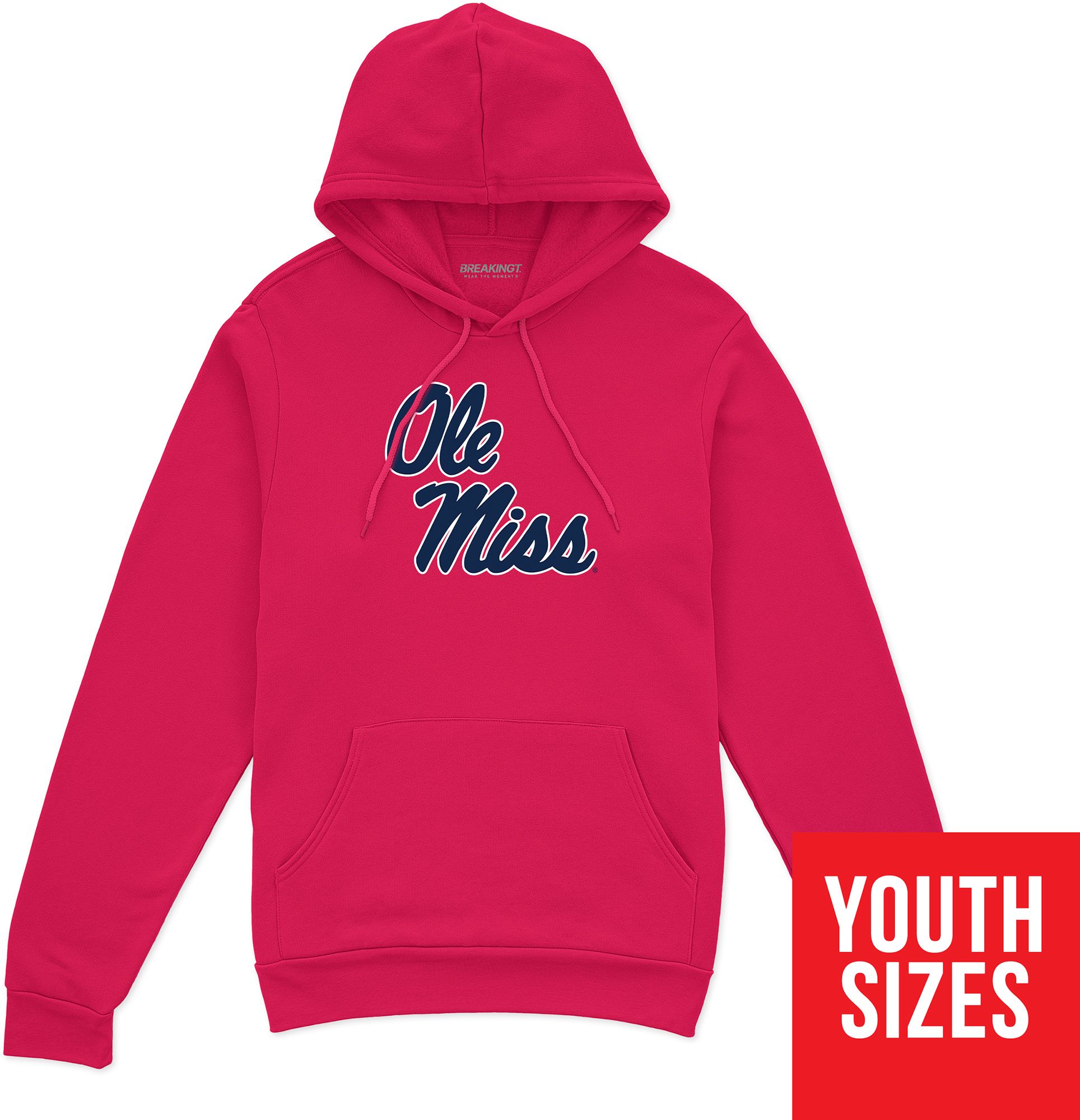 BreakingT Youth Ole Miss Rebels Red Primary Logo T-Shirt