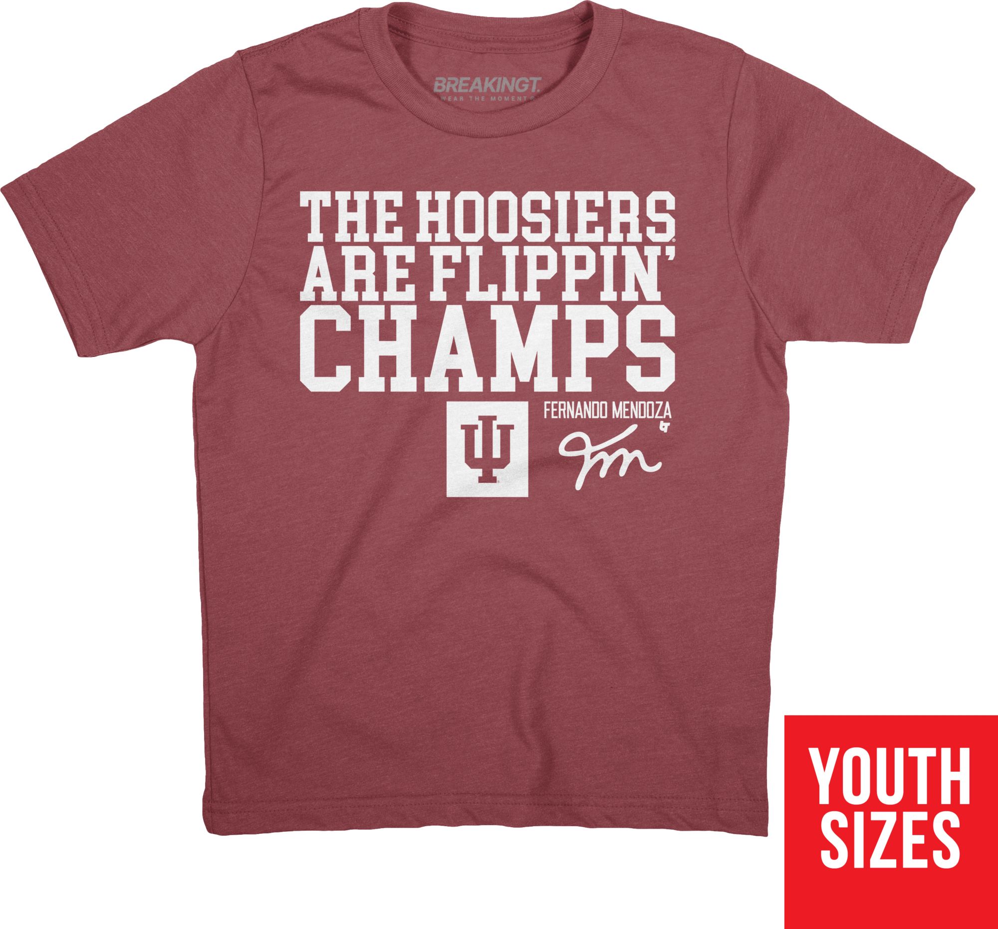 BreakingT Youth Indiana Hoosiers 'The Hoosiers Are Flippin' Champs' Red T-Shirt