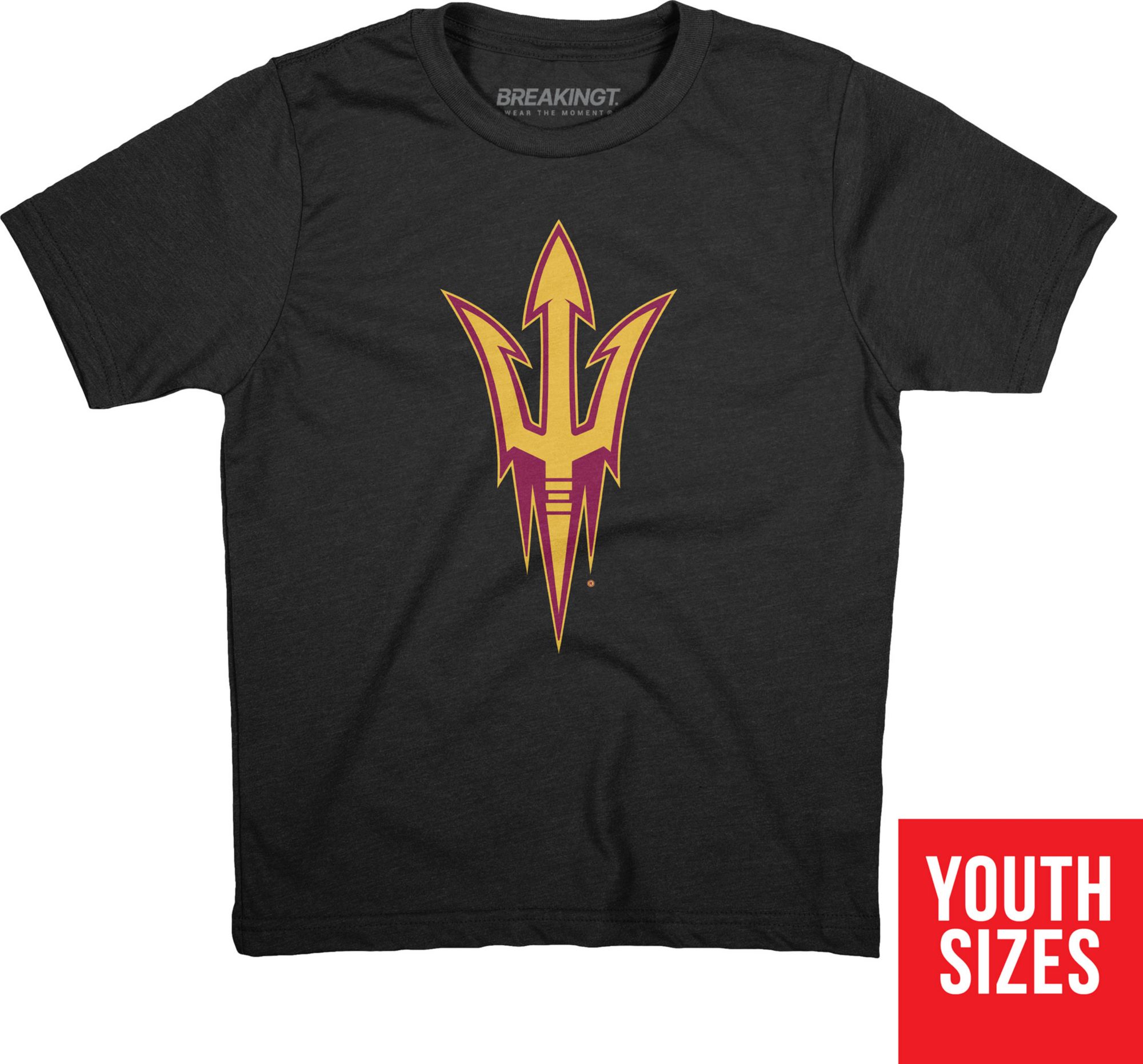 BreakingT Youth Arizona State Sun Devils Black Primary Logo T-Shirt