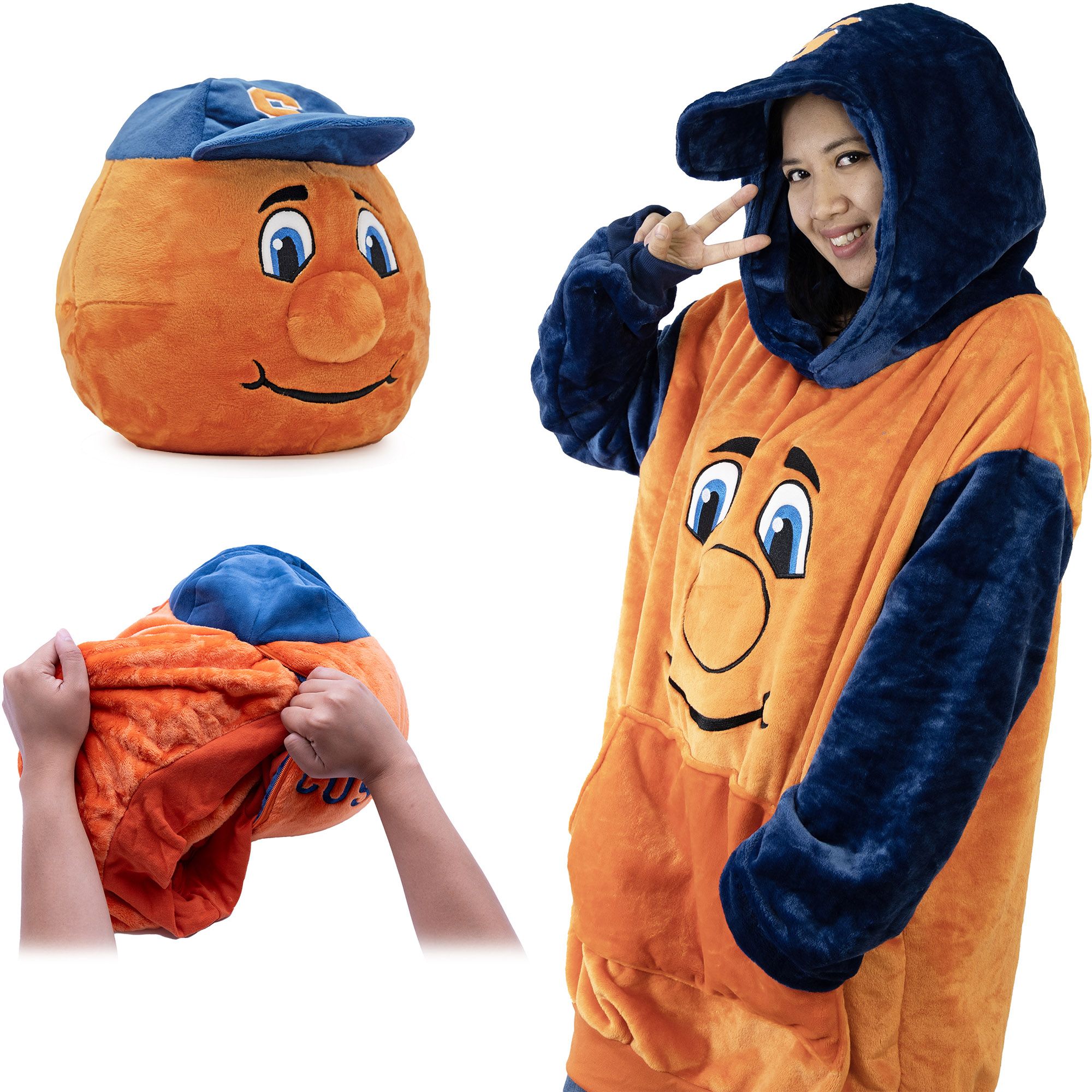 Orange Onions Syracuse Orange Snugible 2-in-1 Blanket Hoodie and Pillow