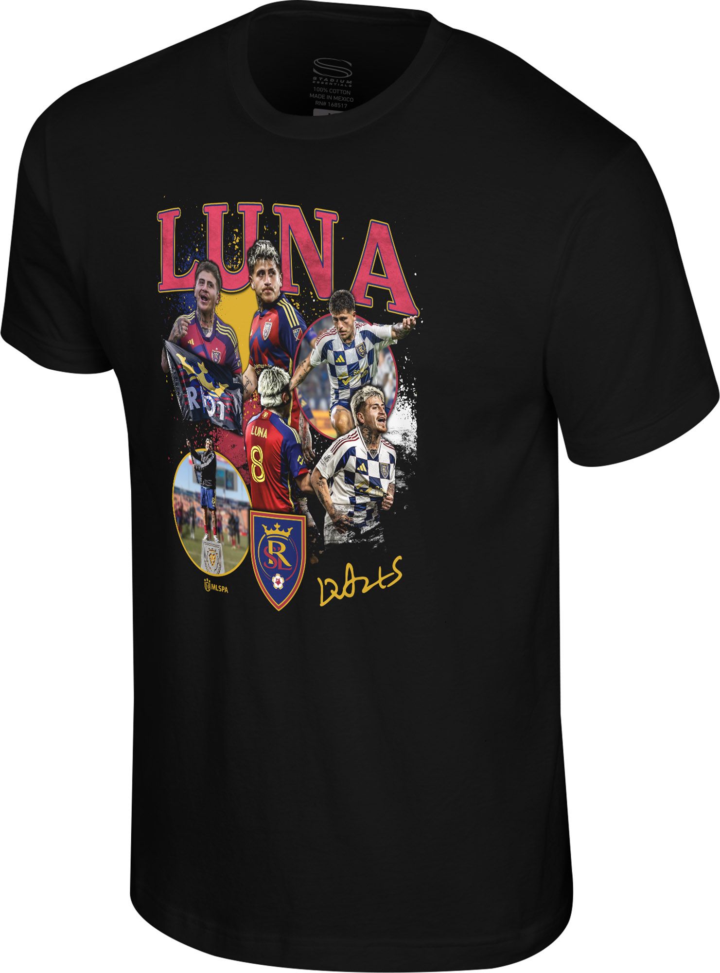 Stadium Essentials Youth Real Salt Lake Diego Luna #8 Black T-Shirt