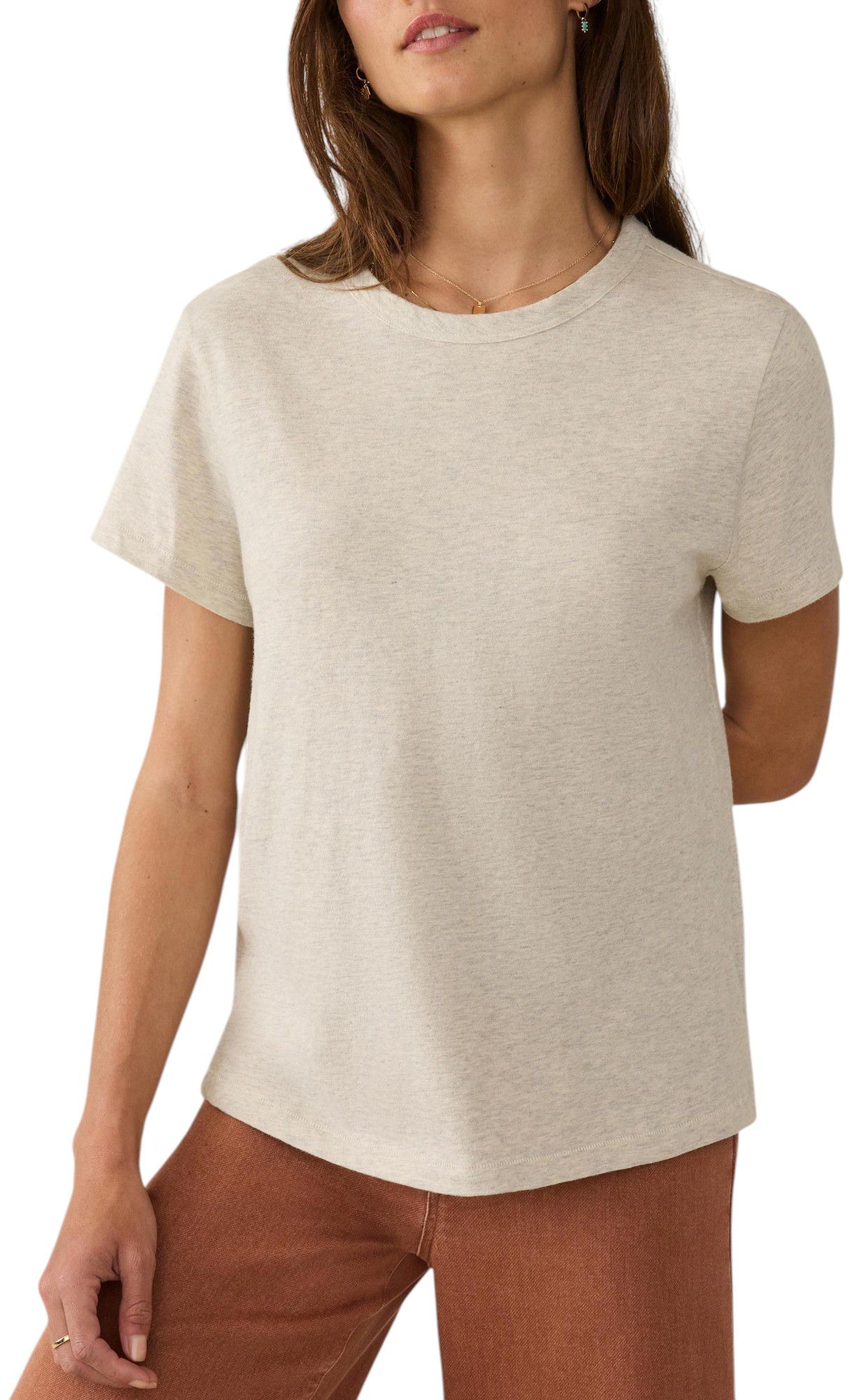 Faherty Women's Sunwashed Short Sleeve Crew T-Shirt