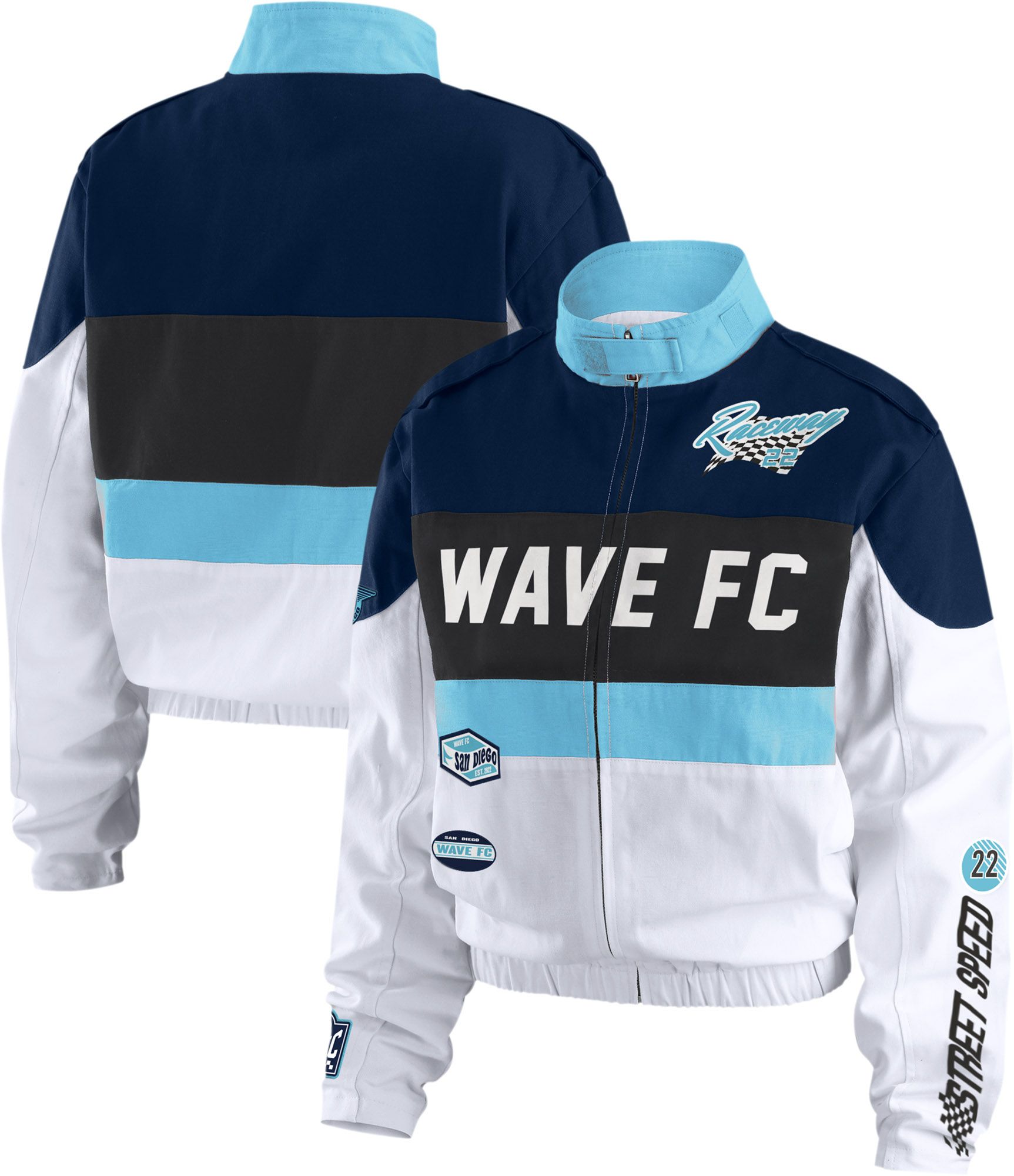 WEAR by Erin Andrews Women's San Diego Wave Blue/White Racing Full Zip Jacket